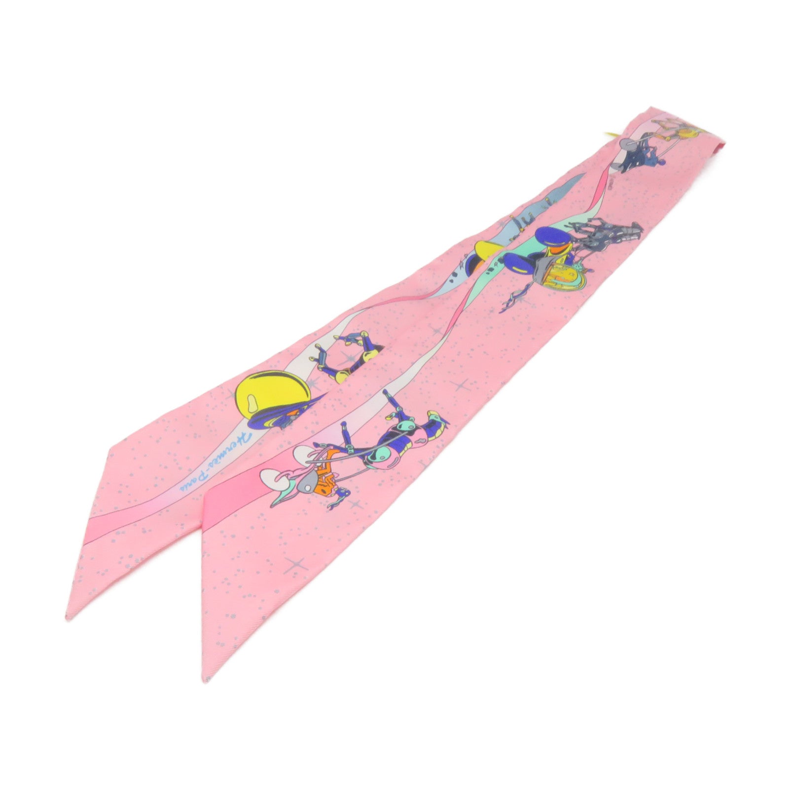HERMES 丝质Twilly Scarf丝巾粉红色/彩色