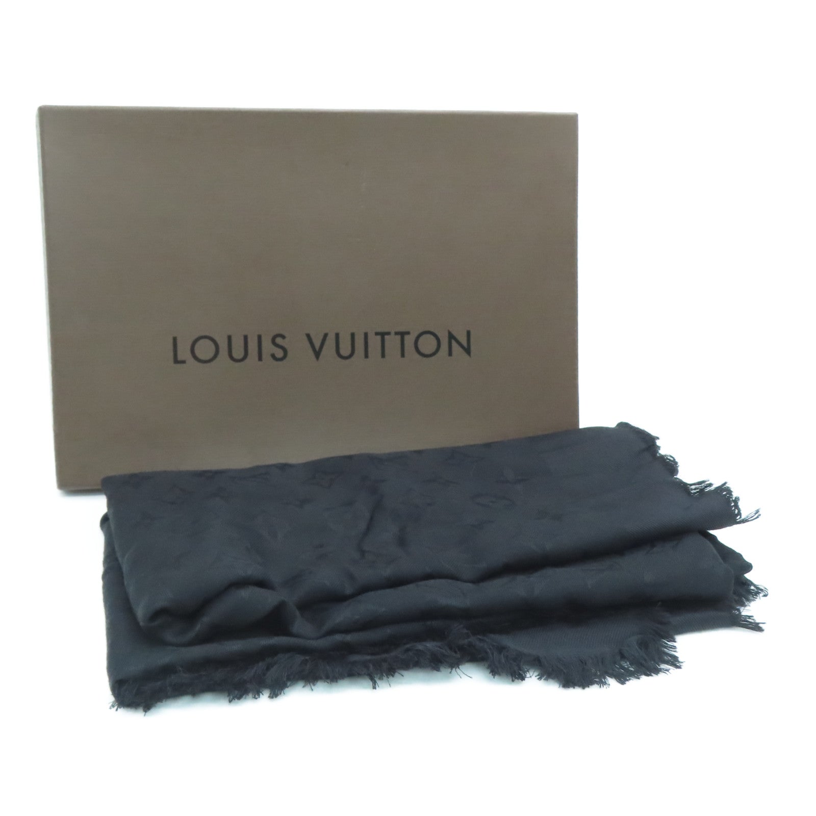LOUIS VUITTON 絲質/羊毛Scarf絲巾黑色