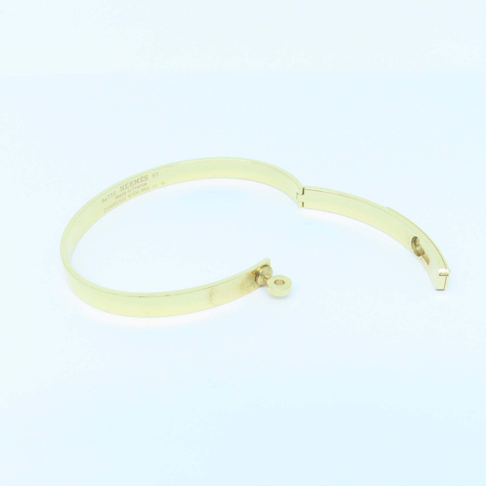HERMES 18K玫瑰金Kelly Bracelet0.36ct钻石手链Hermes#61