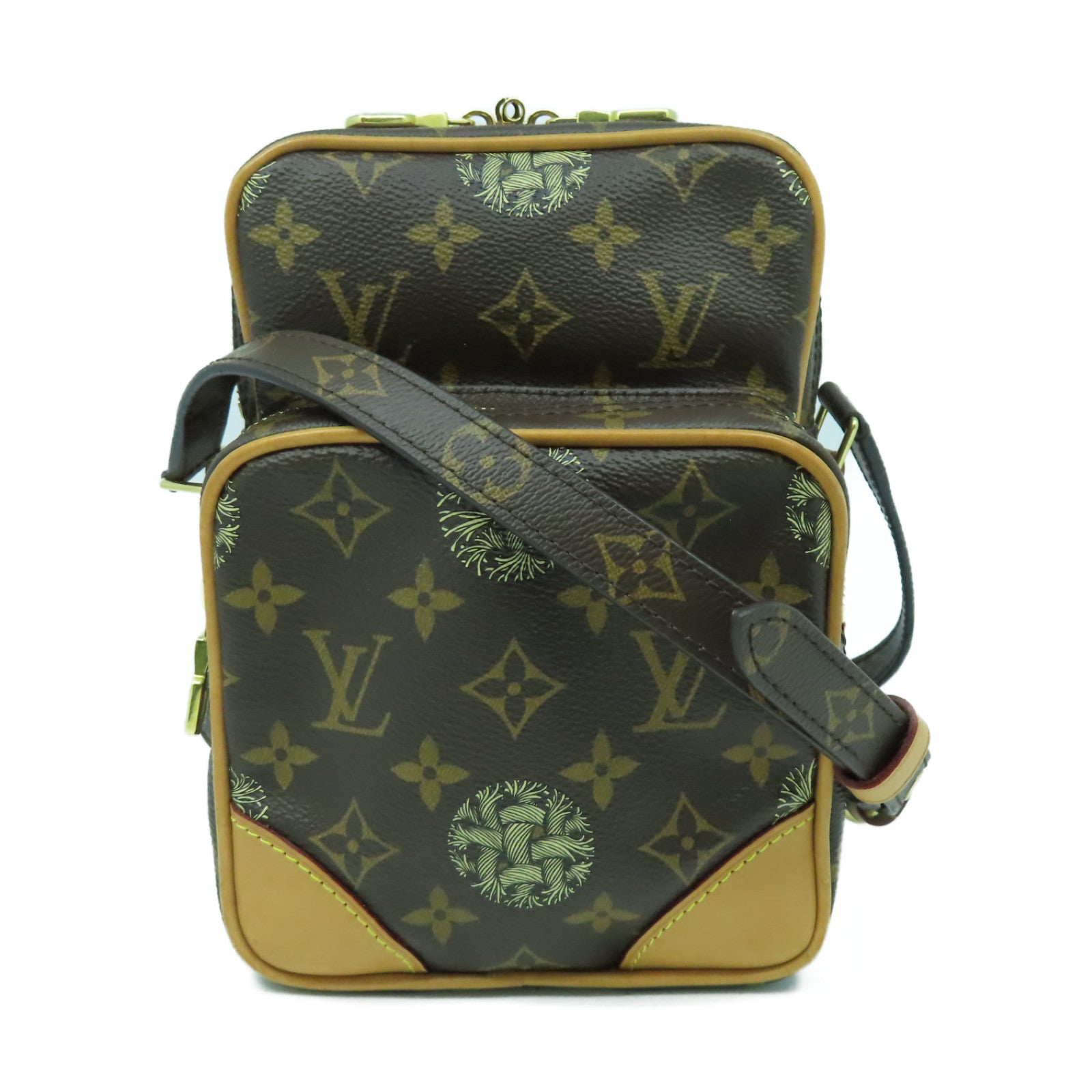 LOUIS VUITTON Monogram Christopher Nemeth Amazon金扣肩背袋棕色
