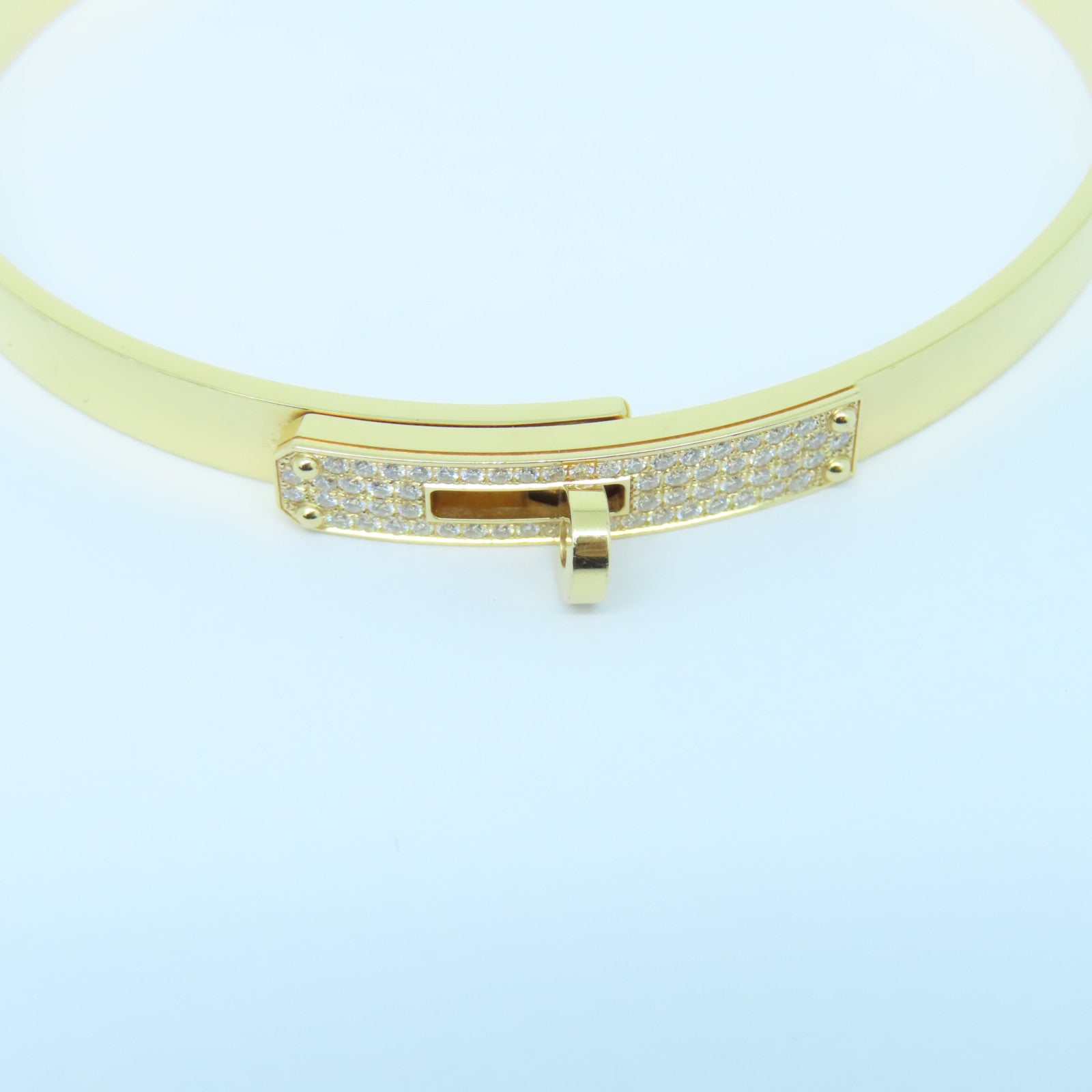 HERMES 18K玫瑰金Kelly Bracelet0.36ct钻石手链Hermes#61