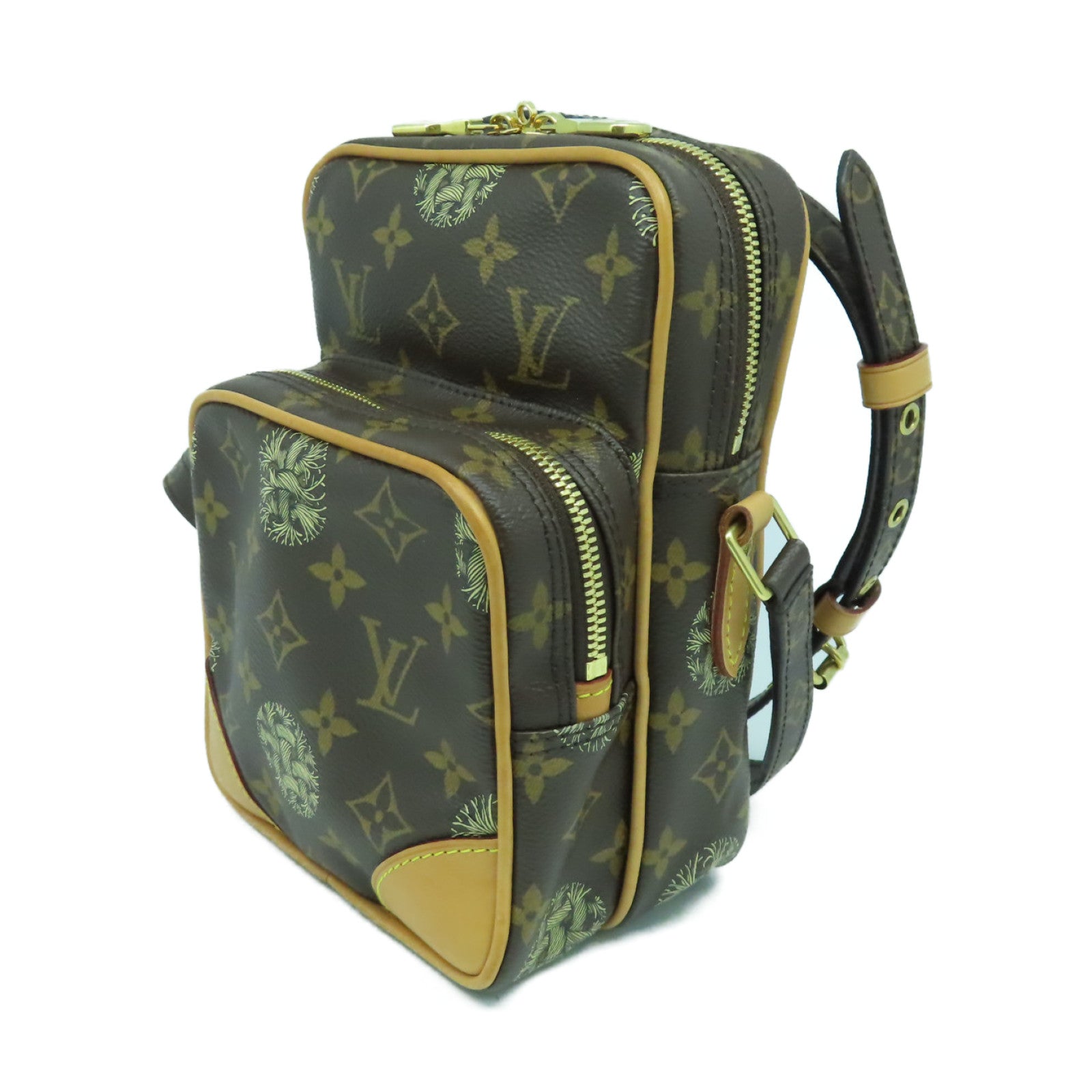 LOUIS VUITTON Monogram Christopher Nemeth Amazon金扣肩背袋棕色