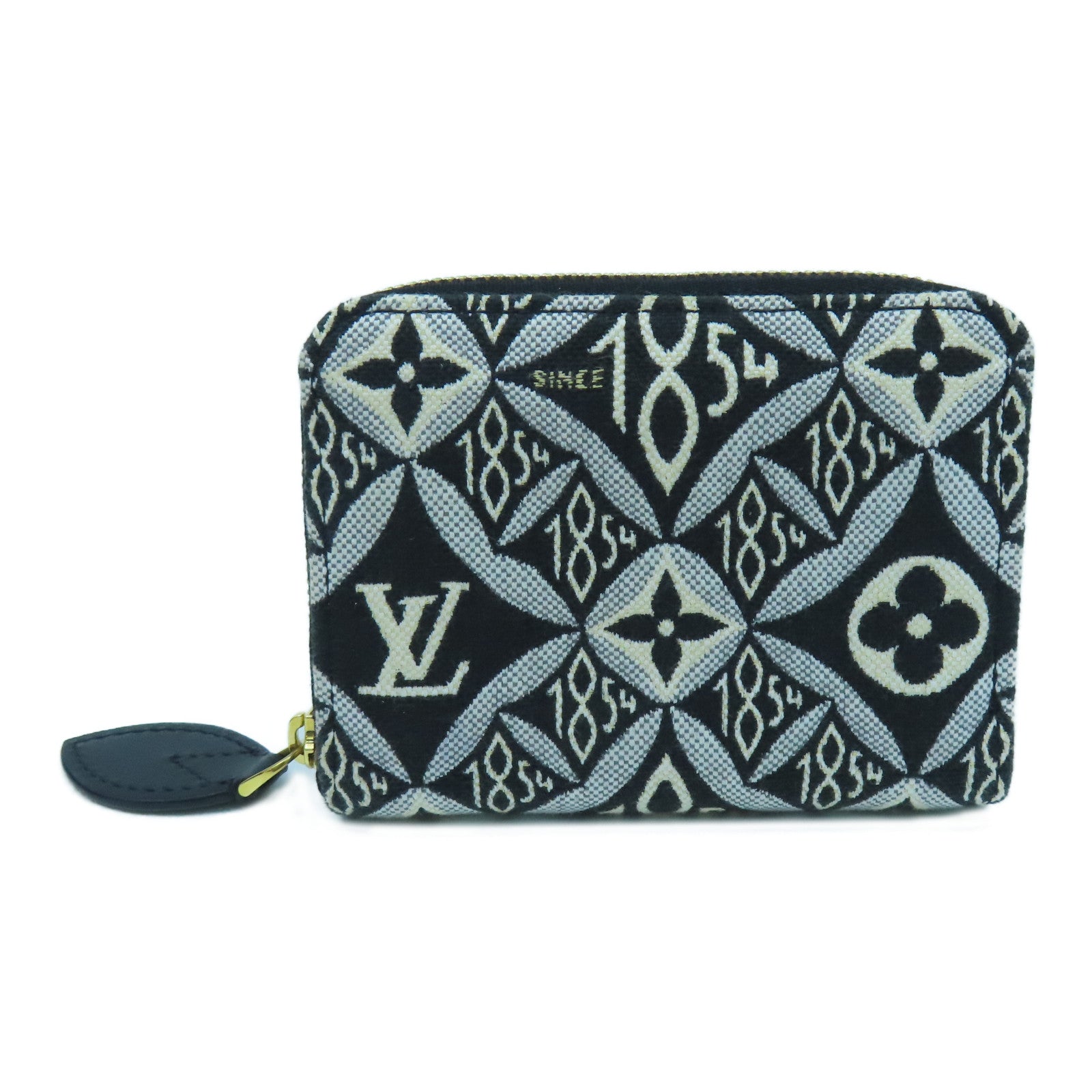 LOUIS VUITTON Monogram Jacquard Zippy Coin Purse Since1854金扣零錢包黑色/白色