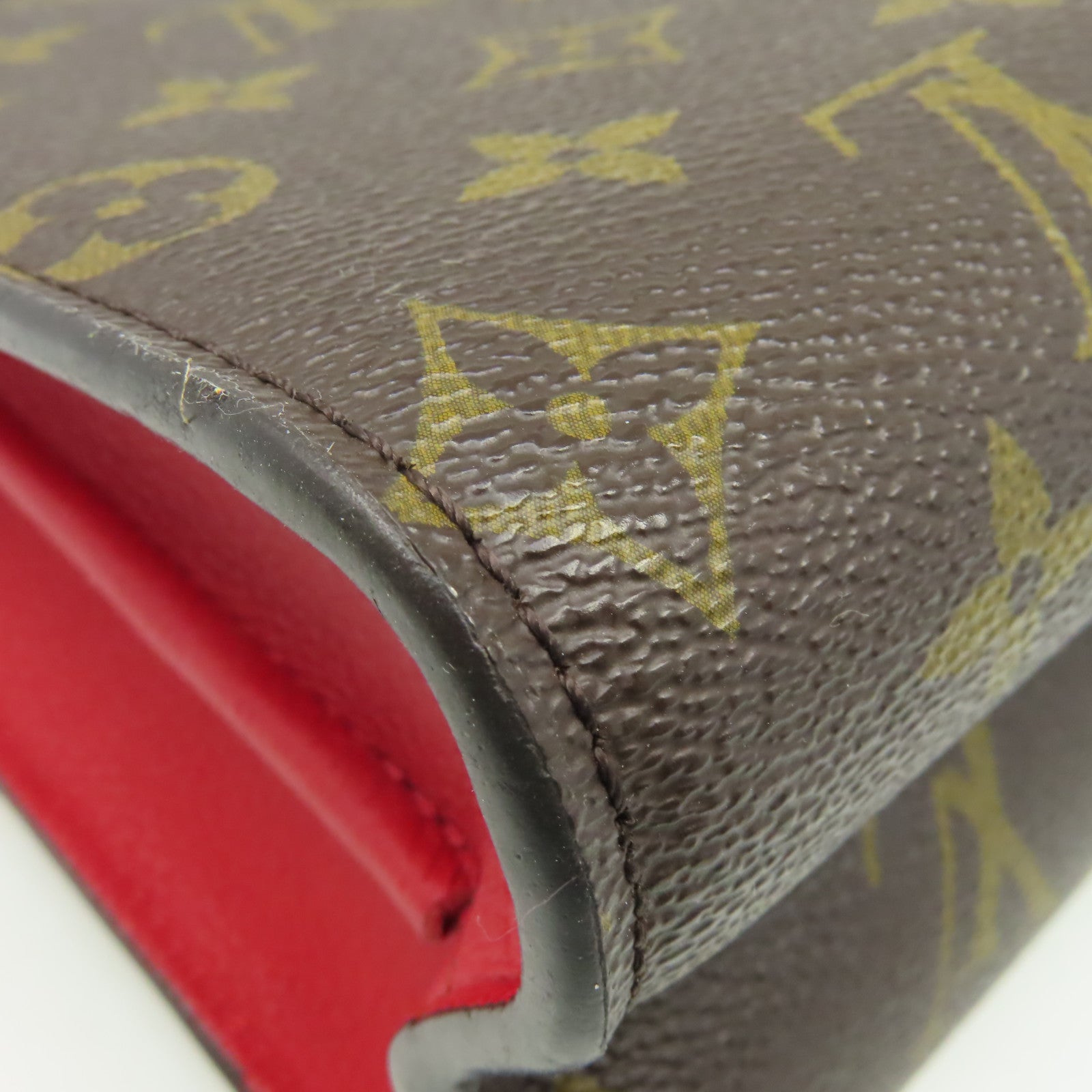 LOUIS VUITTON Monogram Victoire Chain Shoulder Bag金扣連帶肩背袋啡色/紅色