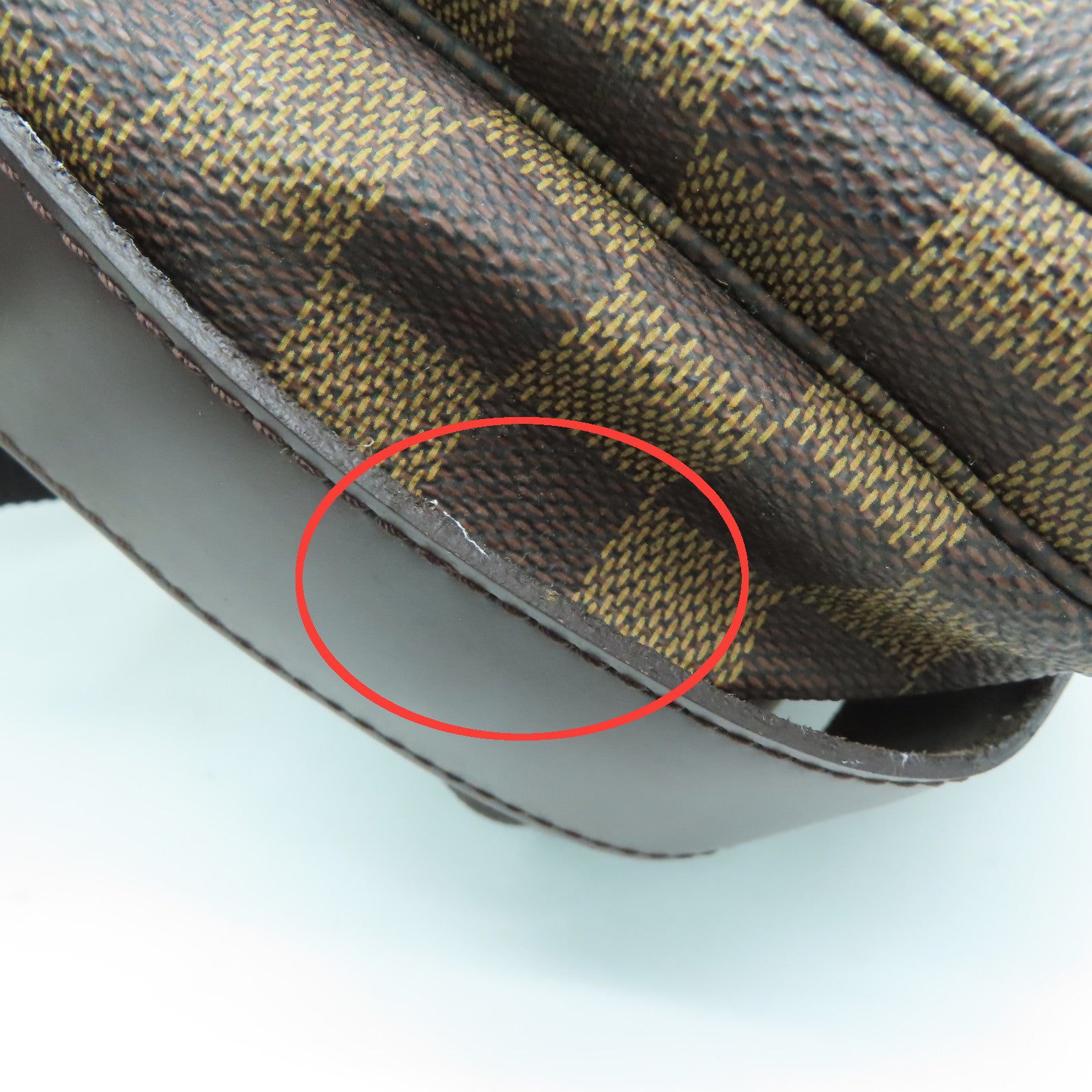 LOUIS VUITTON Damier Naviglio金扣肩背袋啡色