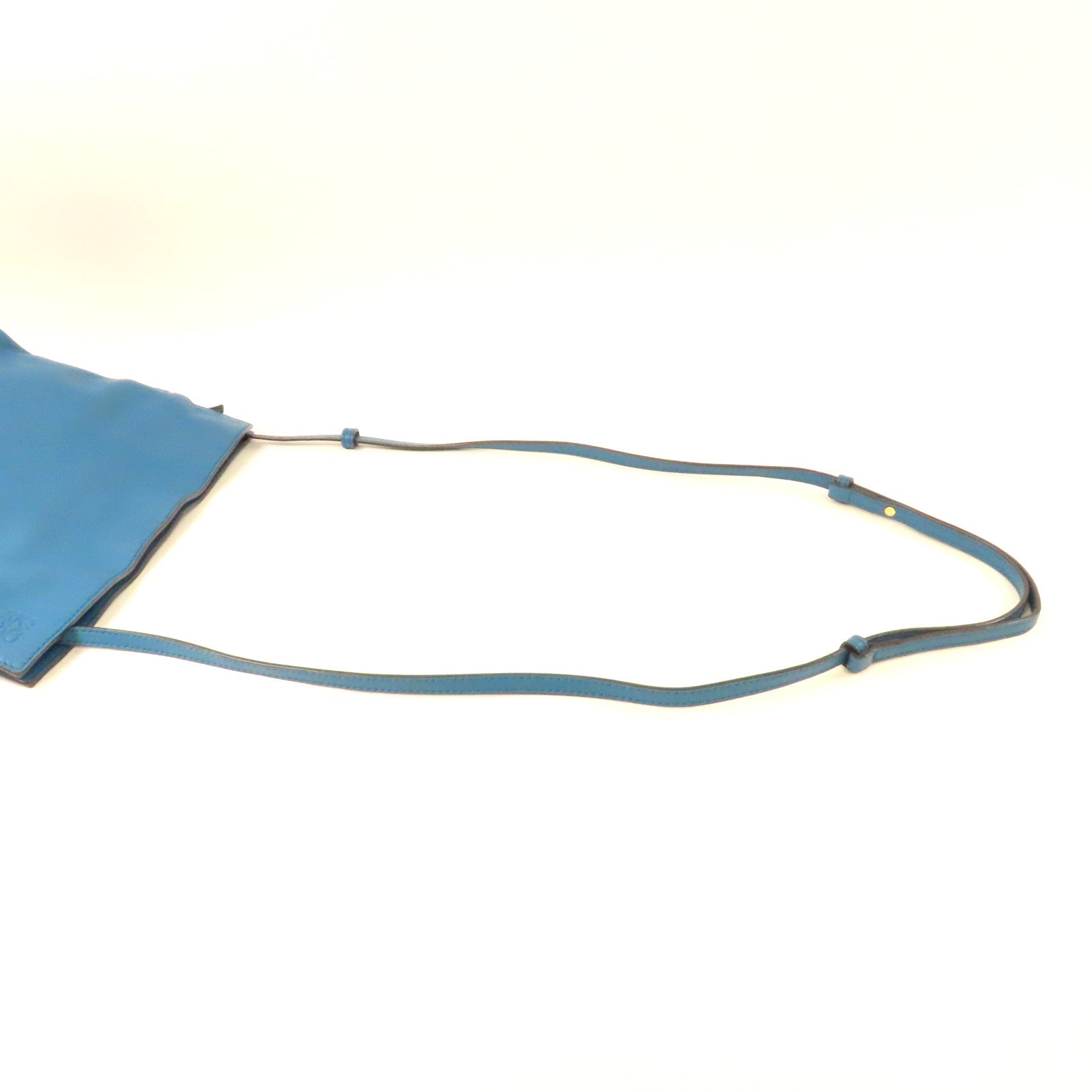 LOEWE 羊皮皮革Shoulder Bag金扣肩背袋藍色