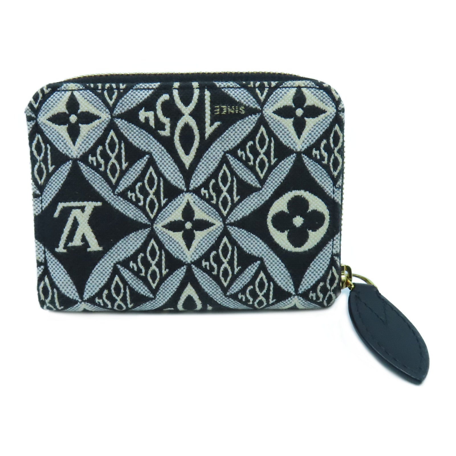 LOUIS VUITTON Monogram Jacquard Zippy Coin Purse Since1854金扣零錢包黑色/白色