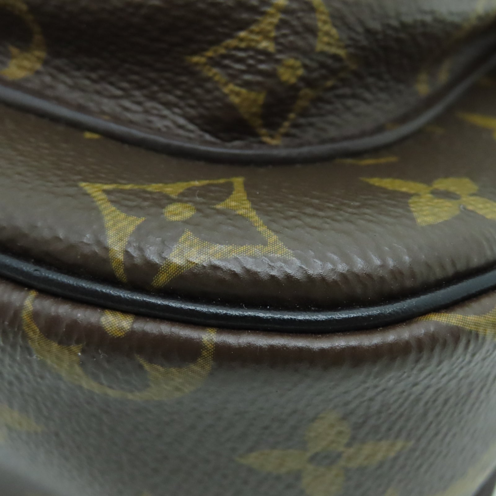 LOUIS VUITTON Monogram Passy Gold Buckle Shoulder Bag Brown