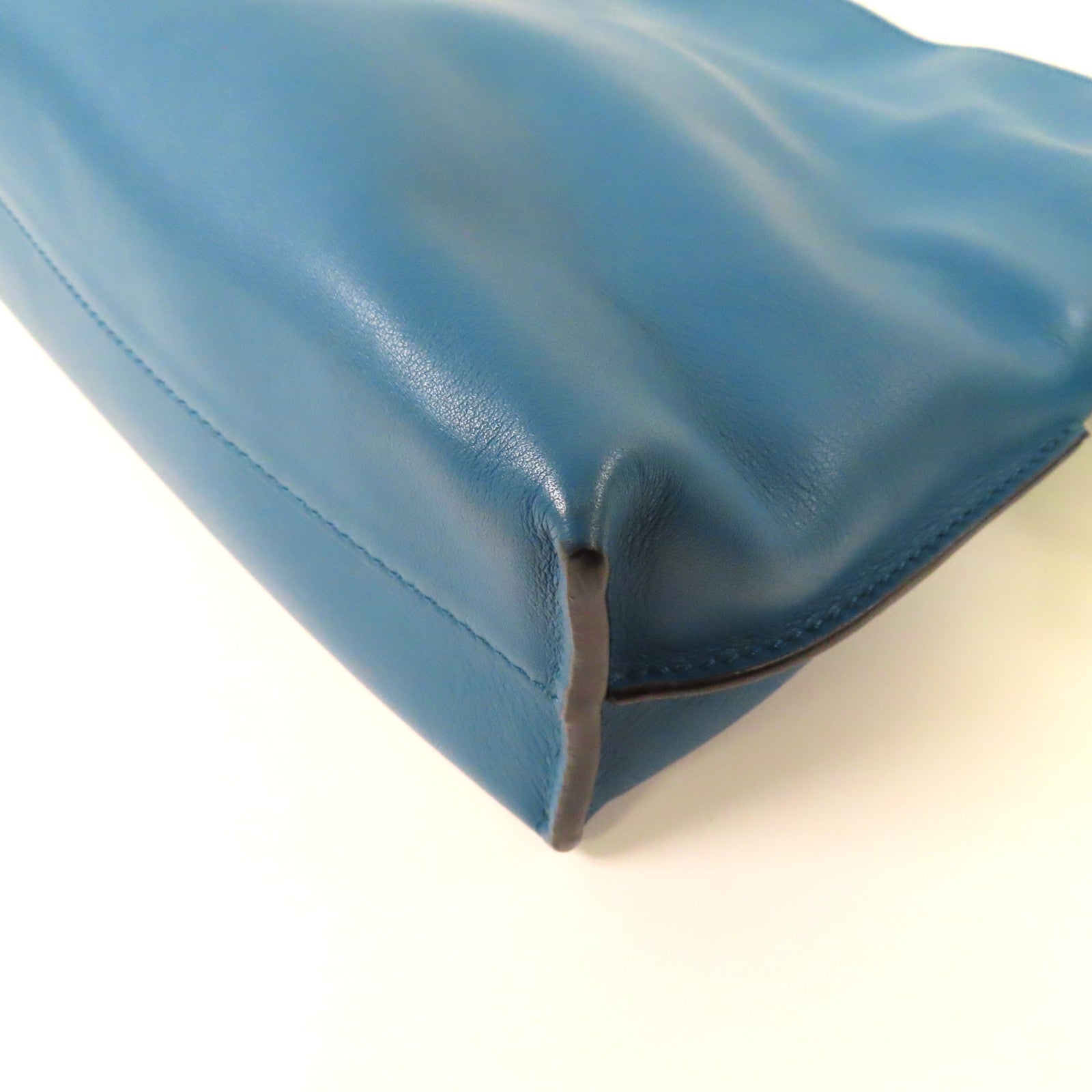 LOEWE 羊皮皮革Shoulder Bag金扣肩背袋藍色