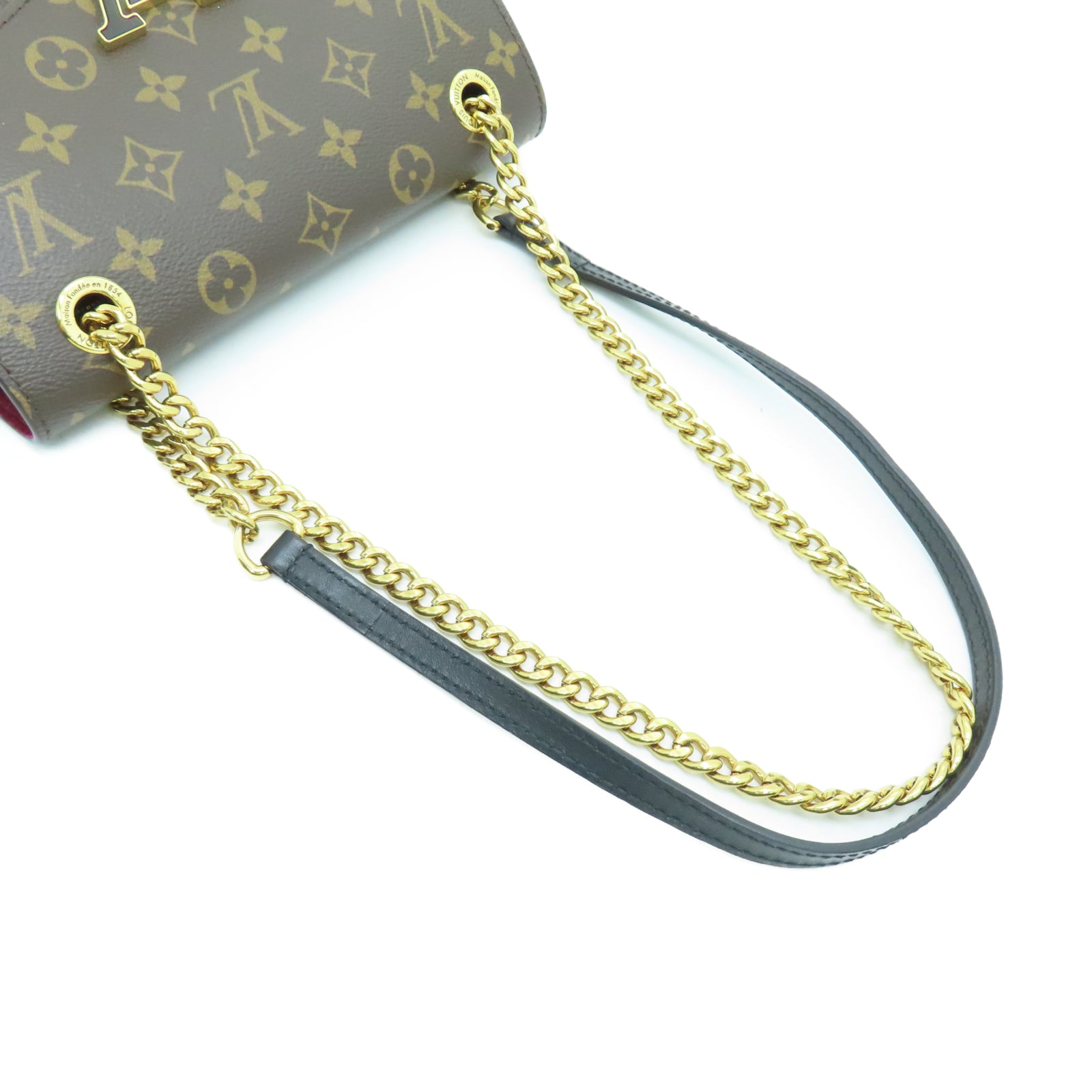 LOUIS VUITTON Monogram Passy Gold Buckle Shoulder Bag Brown