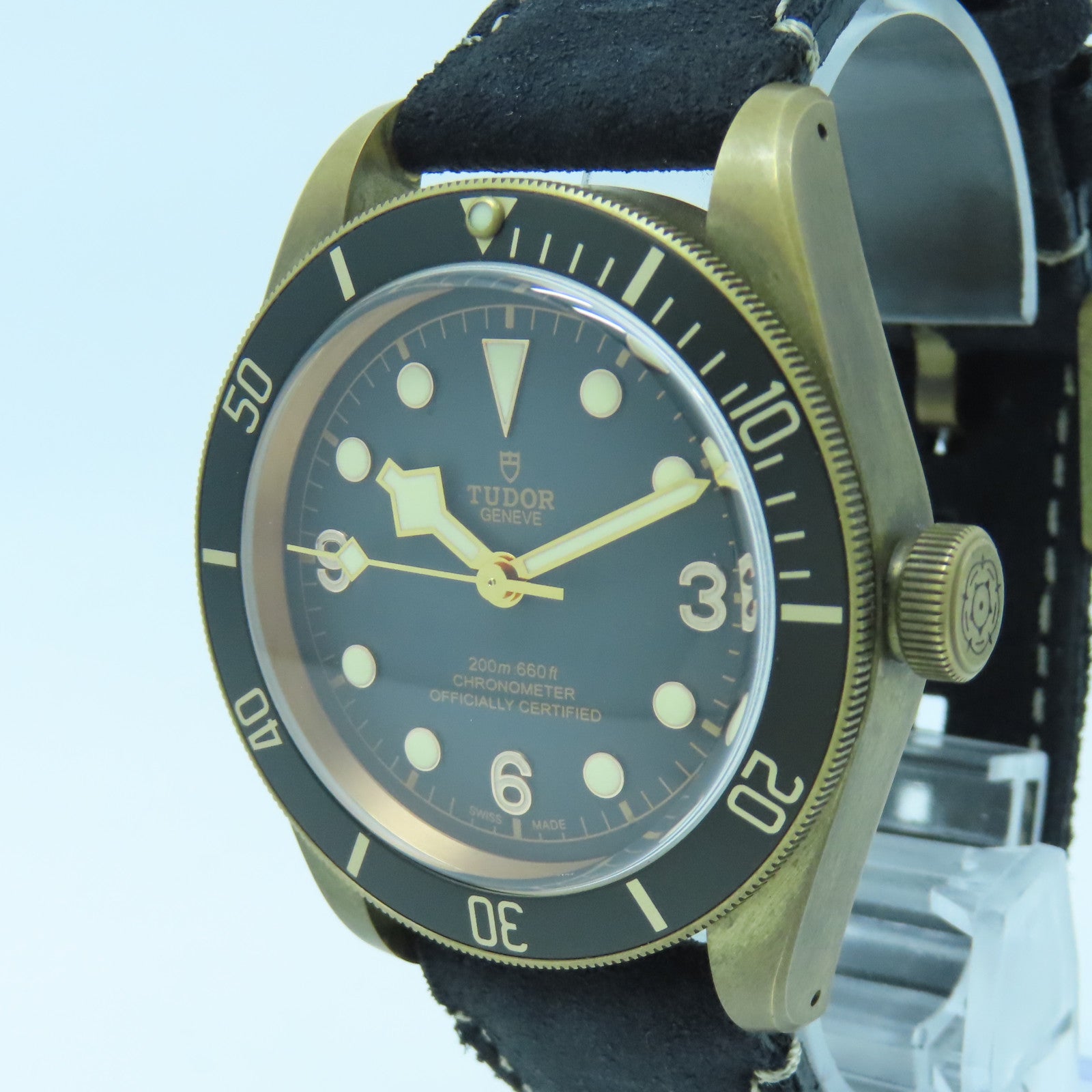 TUDOR Black Bay Bronze Bronze/Leather Band Watch Automatic Movement Black