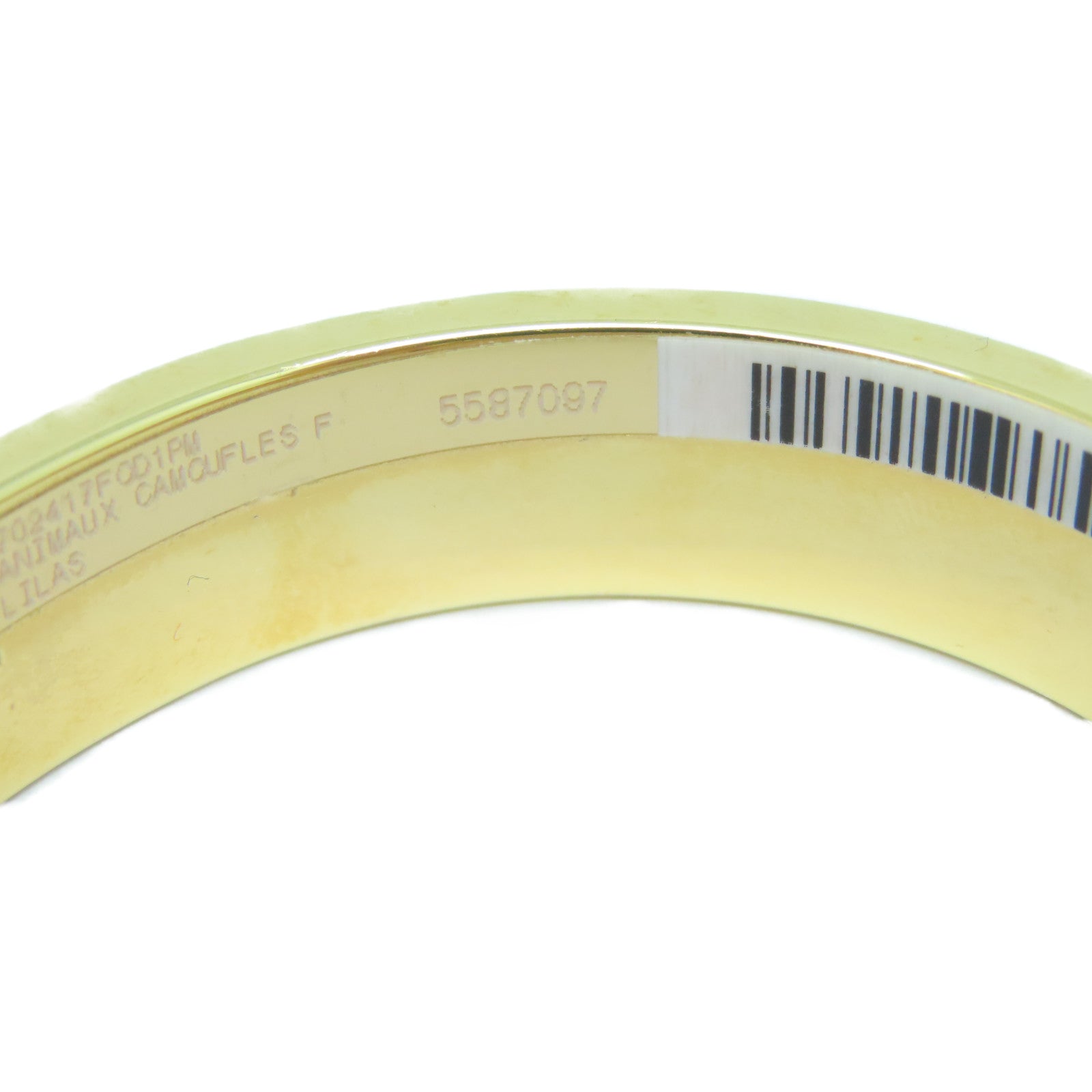 HERMES 金屬Clic H Animaux Camoufles Bracelet手鐲金色/白色/淺藍色/紫色#15.75cm