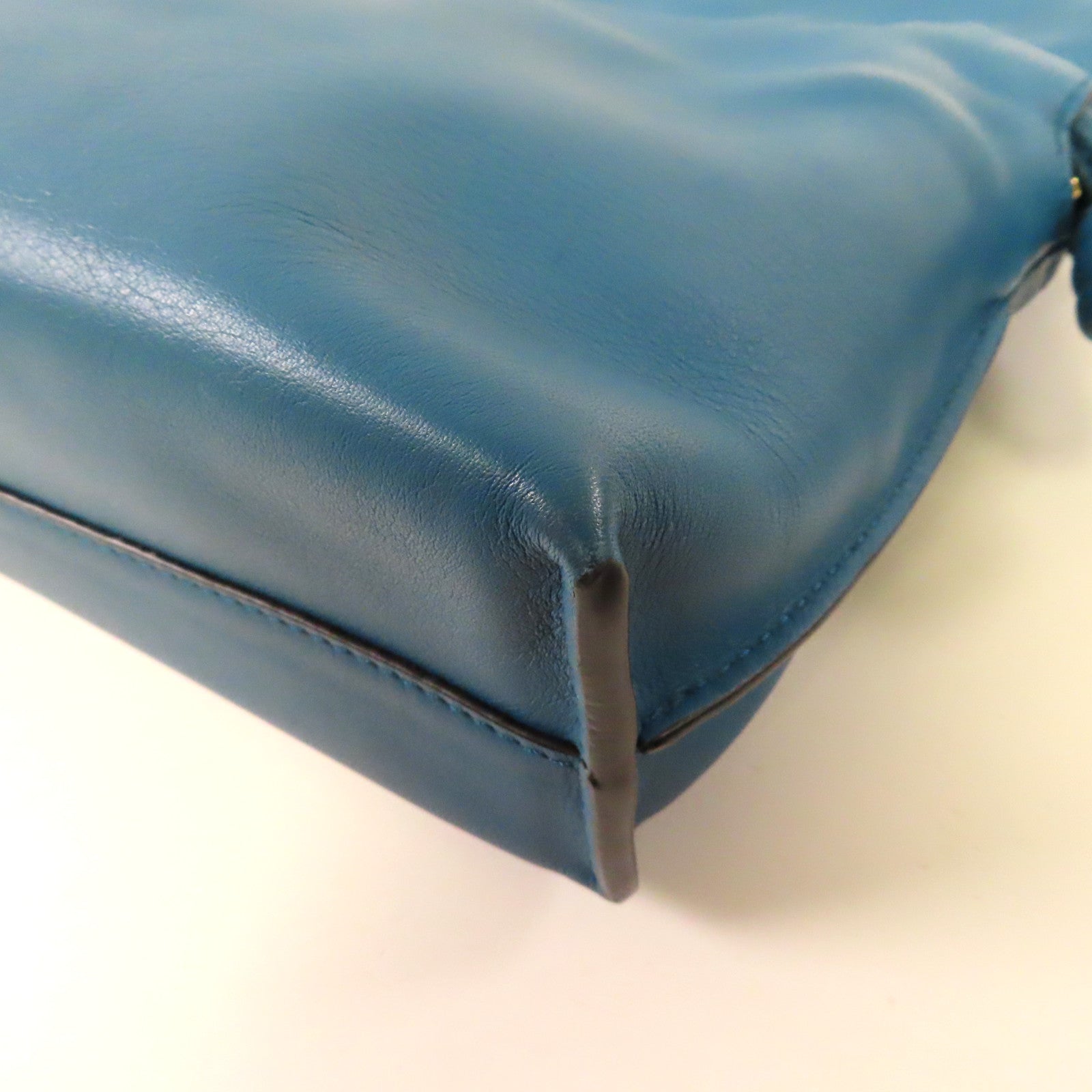 LOEWE 羊皮皮革Shoulder Bag金扣肩背袋藍色