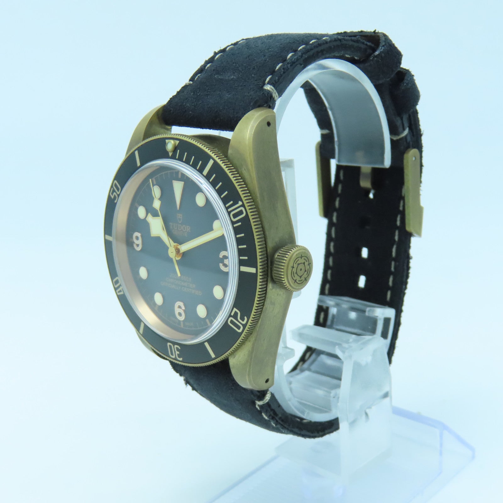 TUDOR Black Bay Bronze Bronze/Leather Band Watch Automatic Movement Black