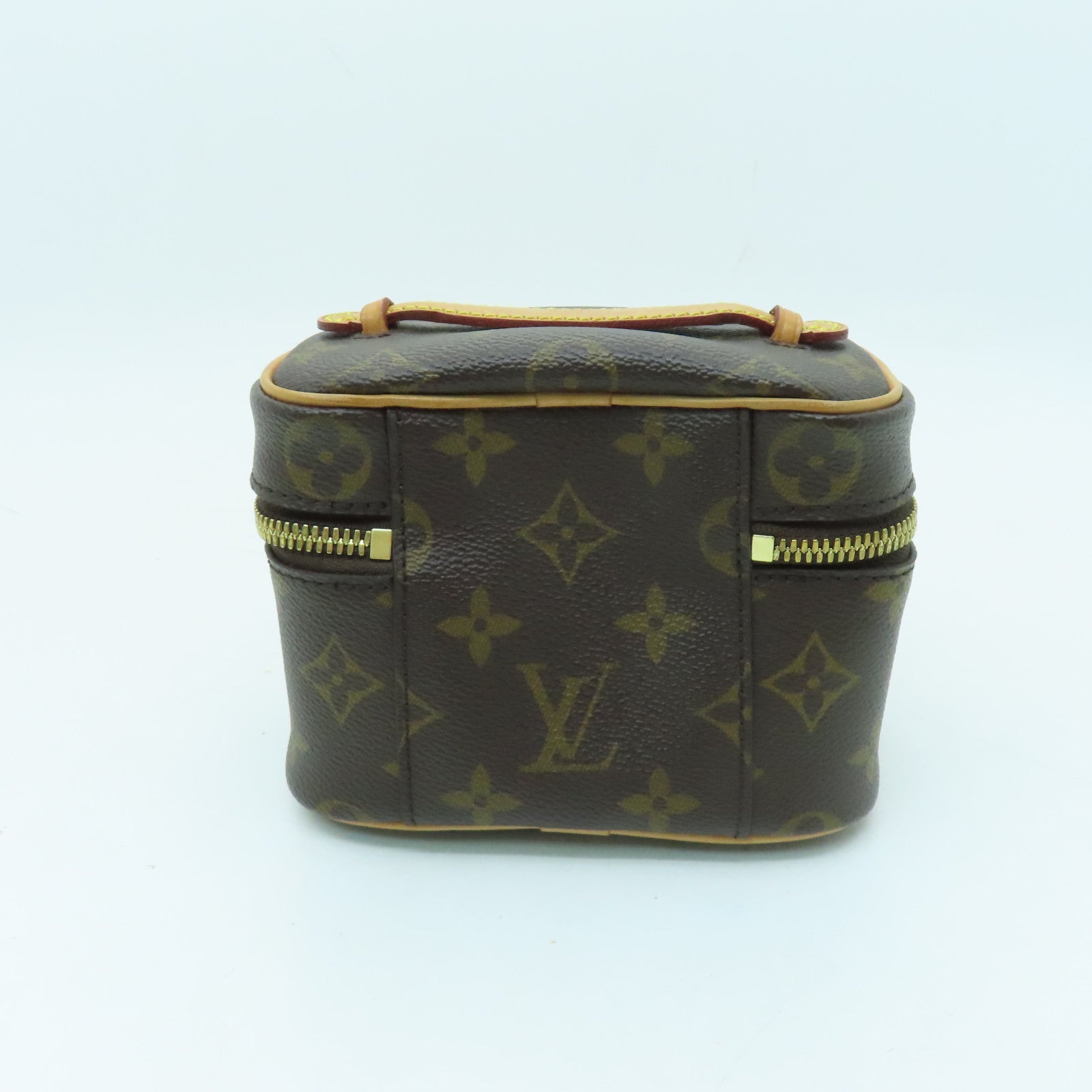 LOUIS VUITTON Monogram Nice Nano金扣化妝袋啡色