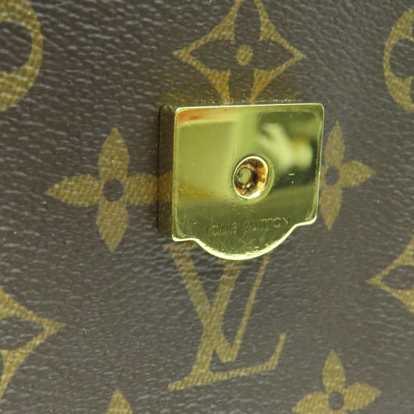 LOUIS VUITTON Monogram Passy Gold Buckle Shoulder Bag Brown