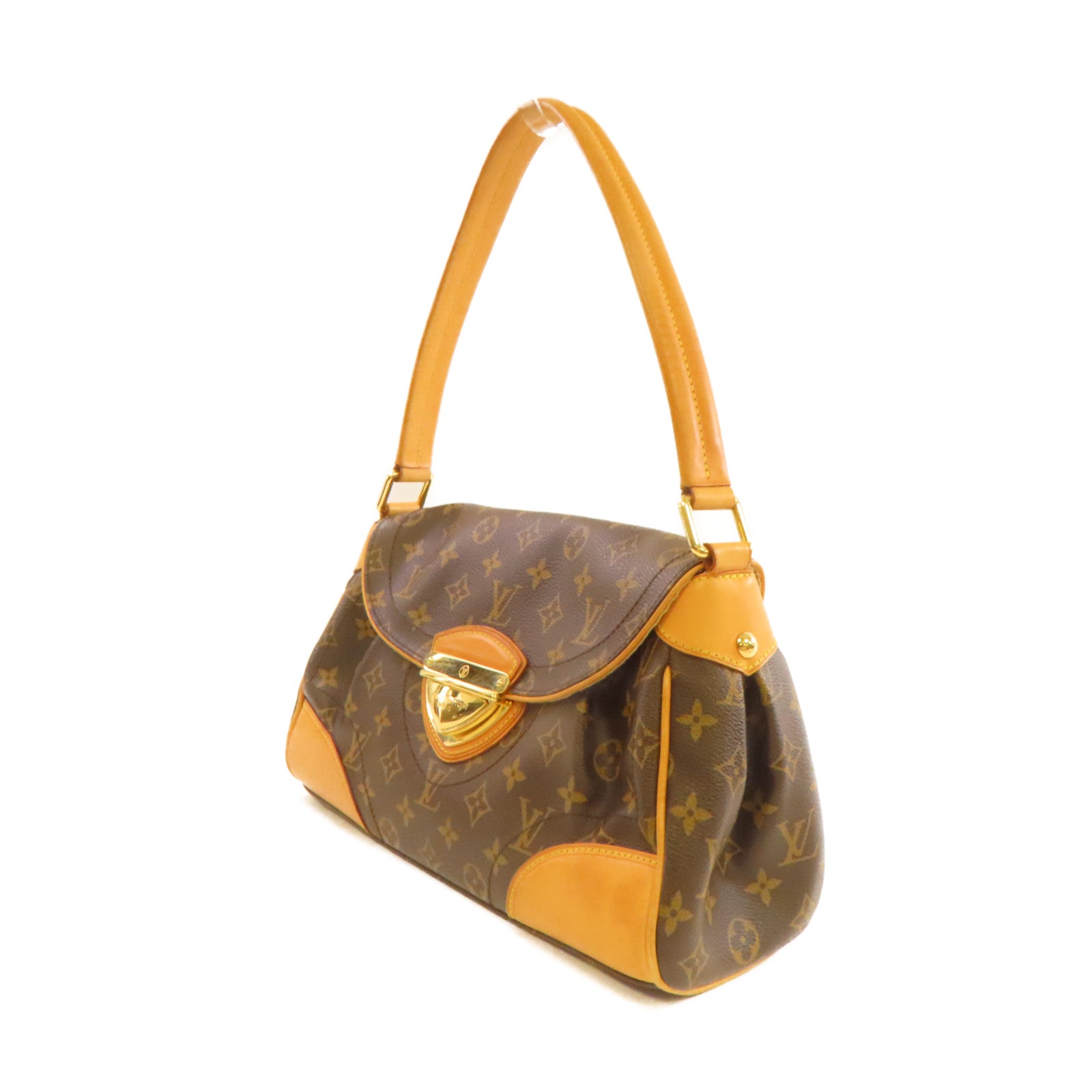 LOUIS VUITTON Monogram Beverly MM Shoulder Bag金扣肩背袋啡色