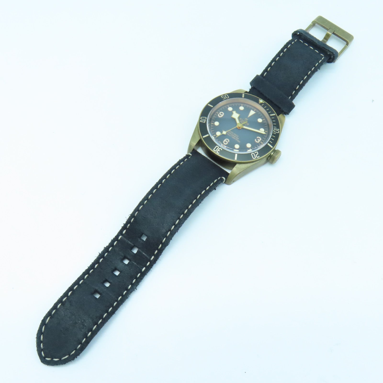 TUDOR Black Bay Bronze Bronze/Leather Band Watch Automatic Movement Black