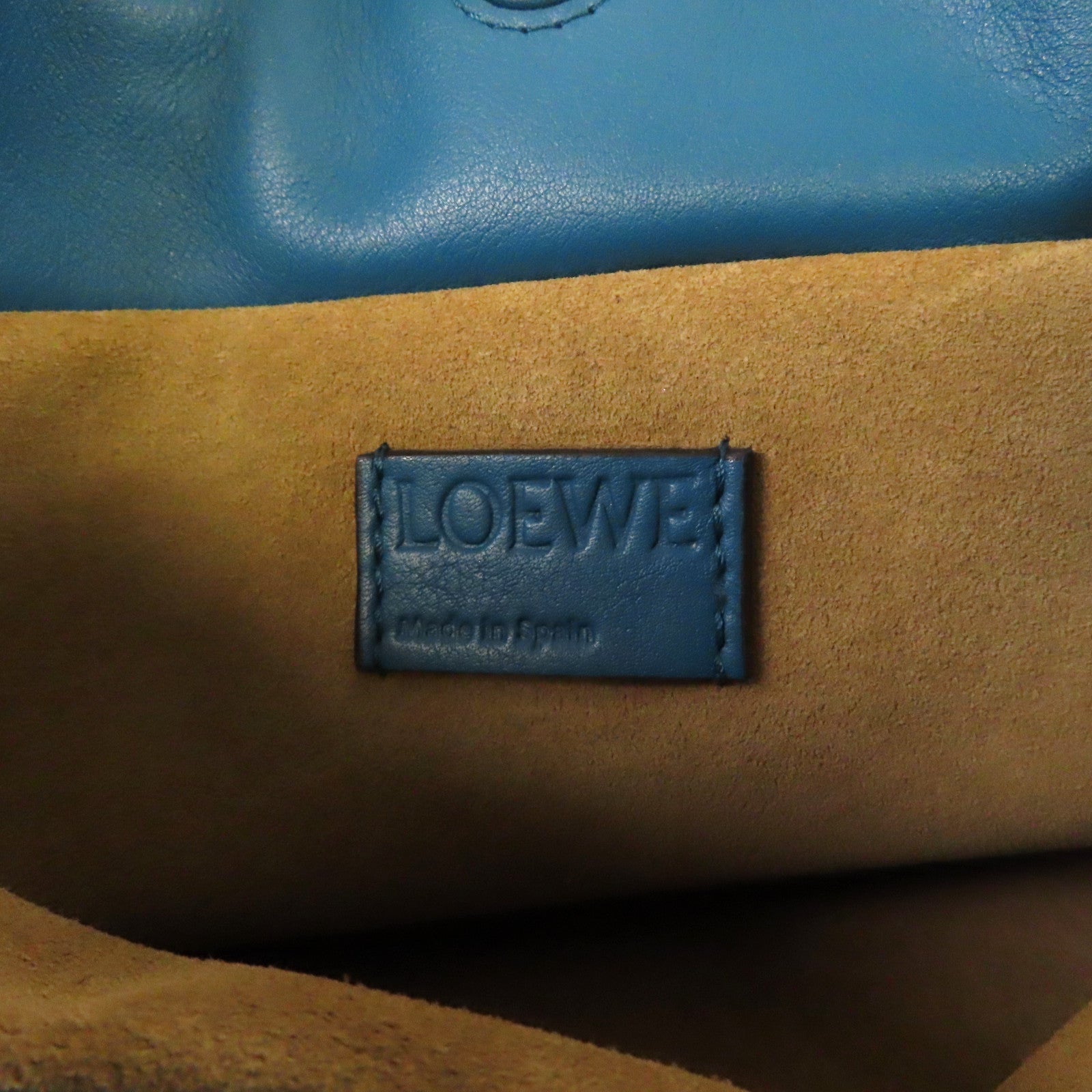 LOEWE 羊皮皮革Shoulder Bag金扣肩背袋藍色