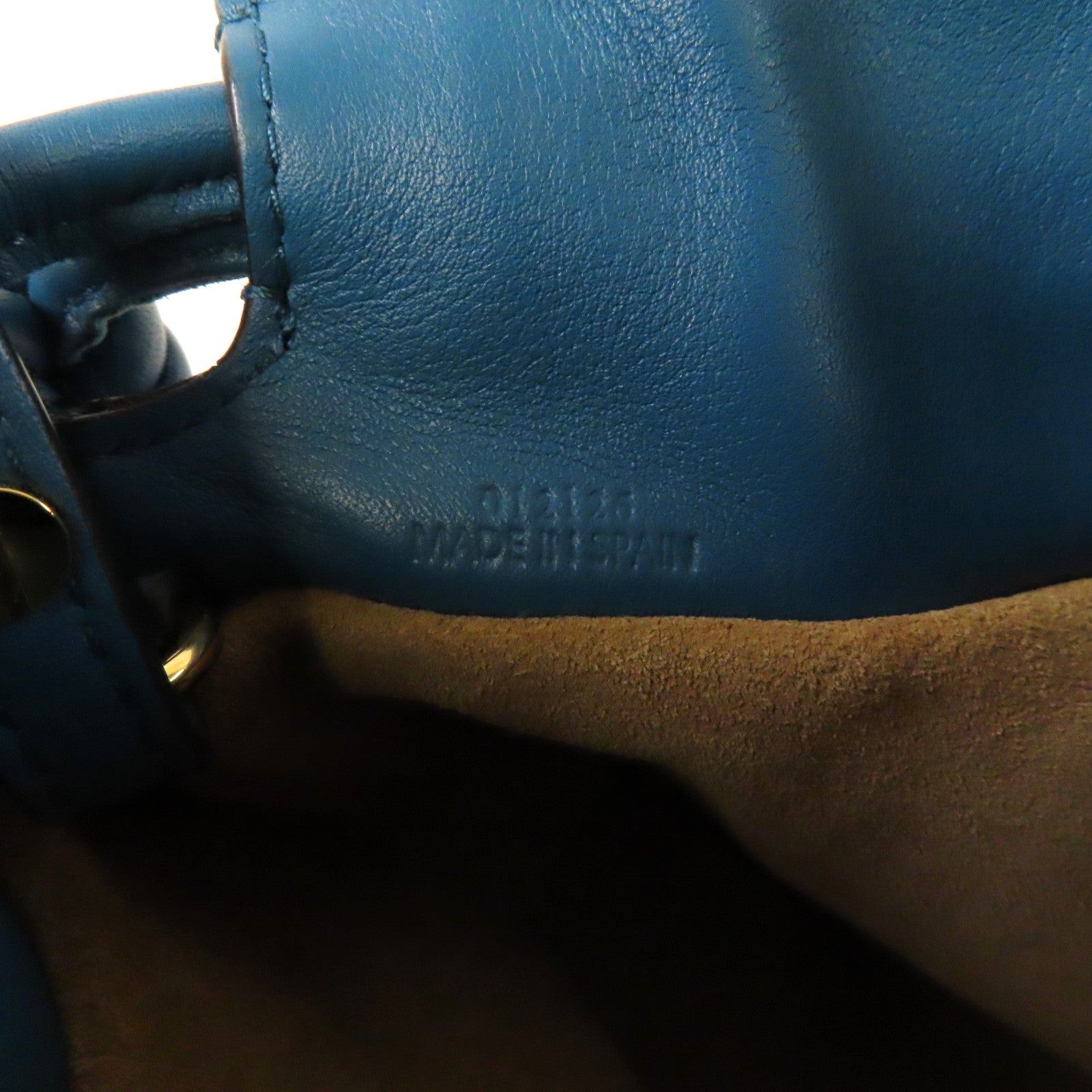 LOEWE 羊皮皮革Shoulder Bag金扣肩背袋藍色