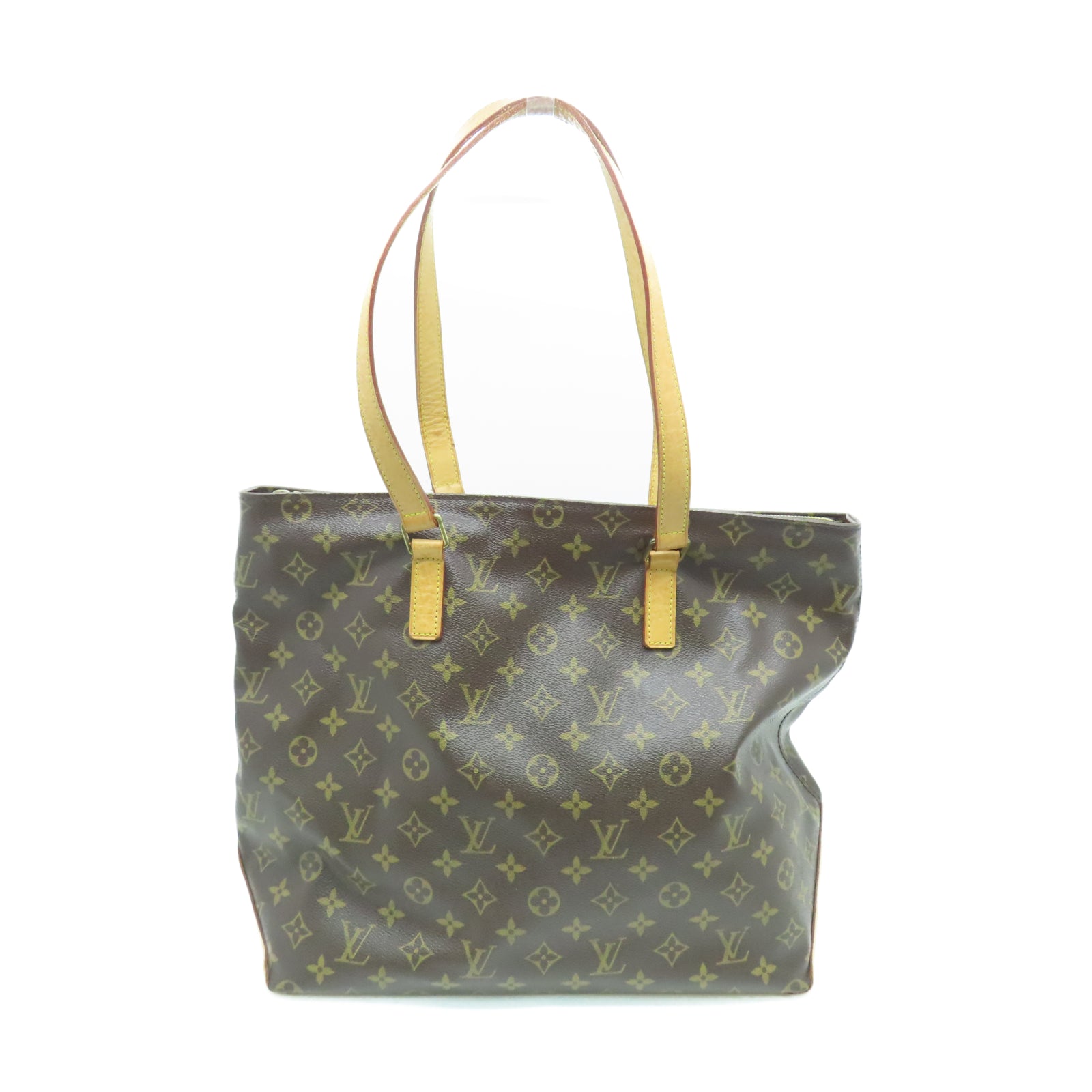 LOUIS VUITTON Monogram Cabas Mezzo金扣手挽袋棕色