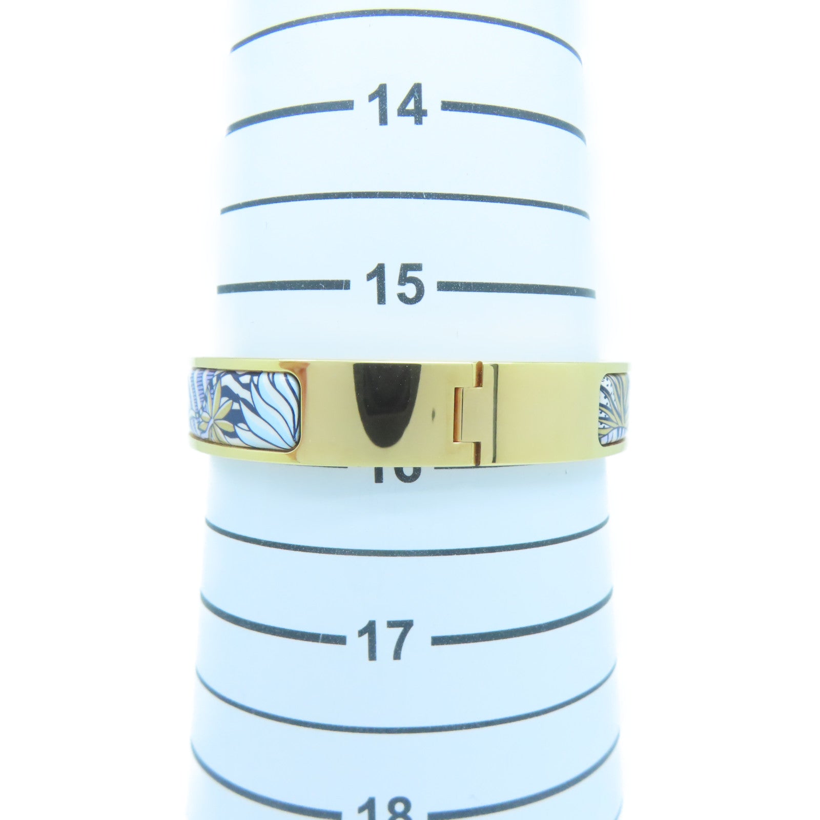 HERMES 金屬Clic H Animaux Camoufles Bracelet手鐲金色/白色/淺藍色/紫色#15.75cm