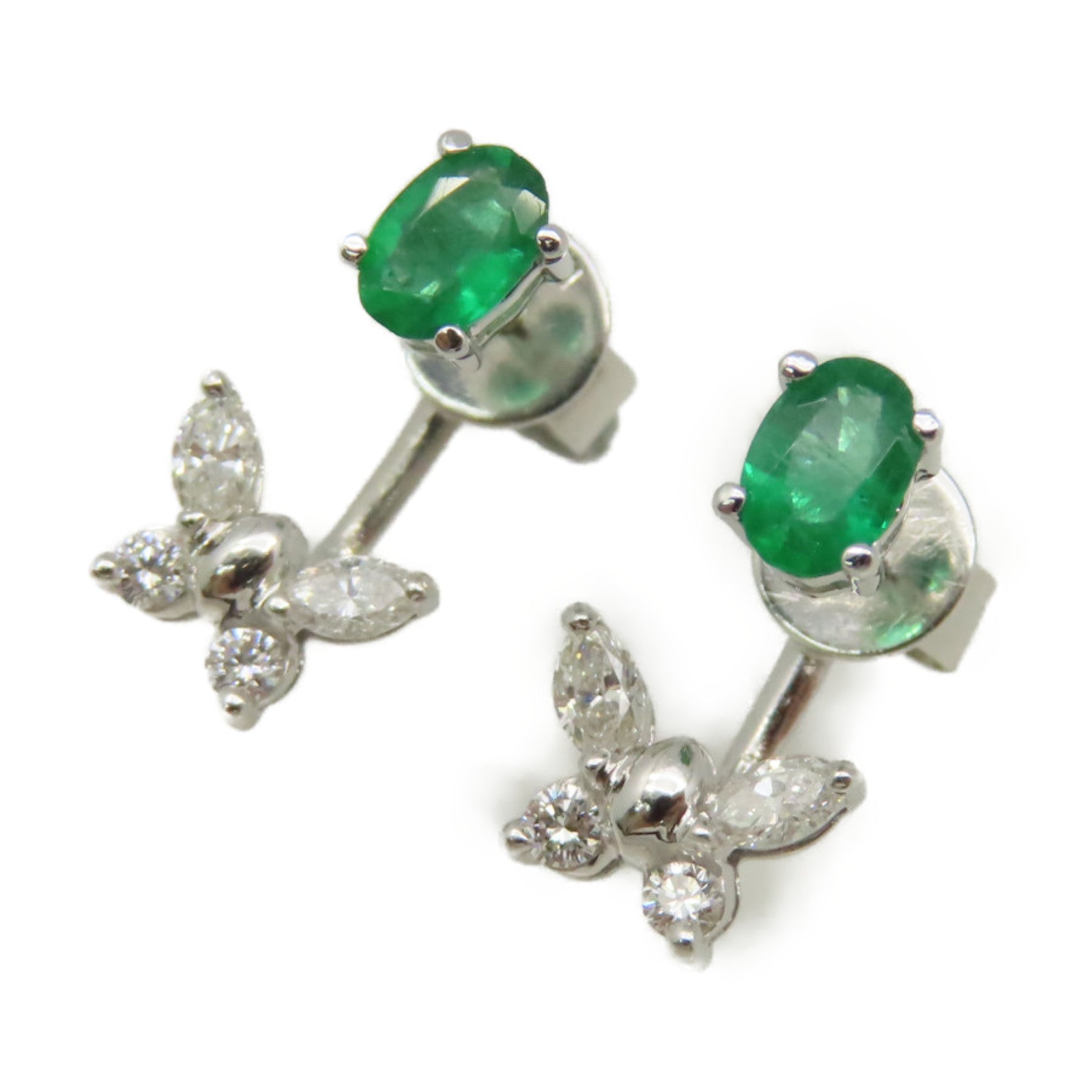 JEWELRY 【激減優惠】18K白金Emerald Earrings綠寶石耳環