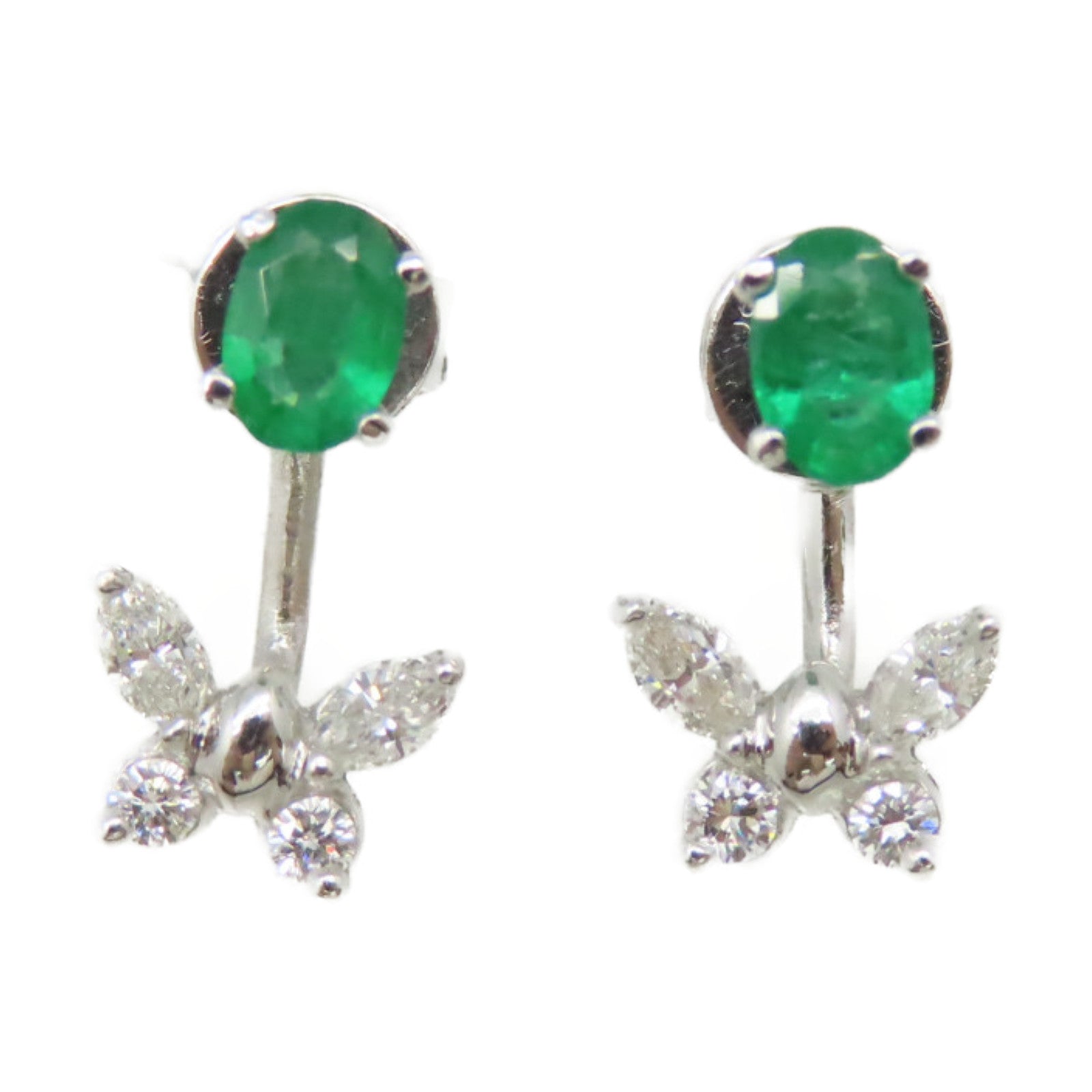 JEWELRY 【激減優惠】18K白金Emerald Earrings綠寶石耳環