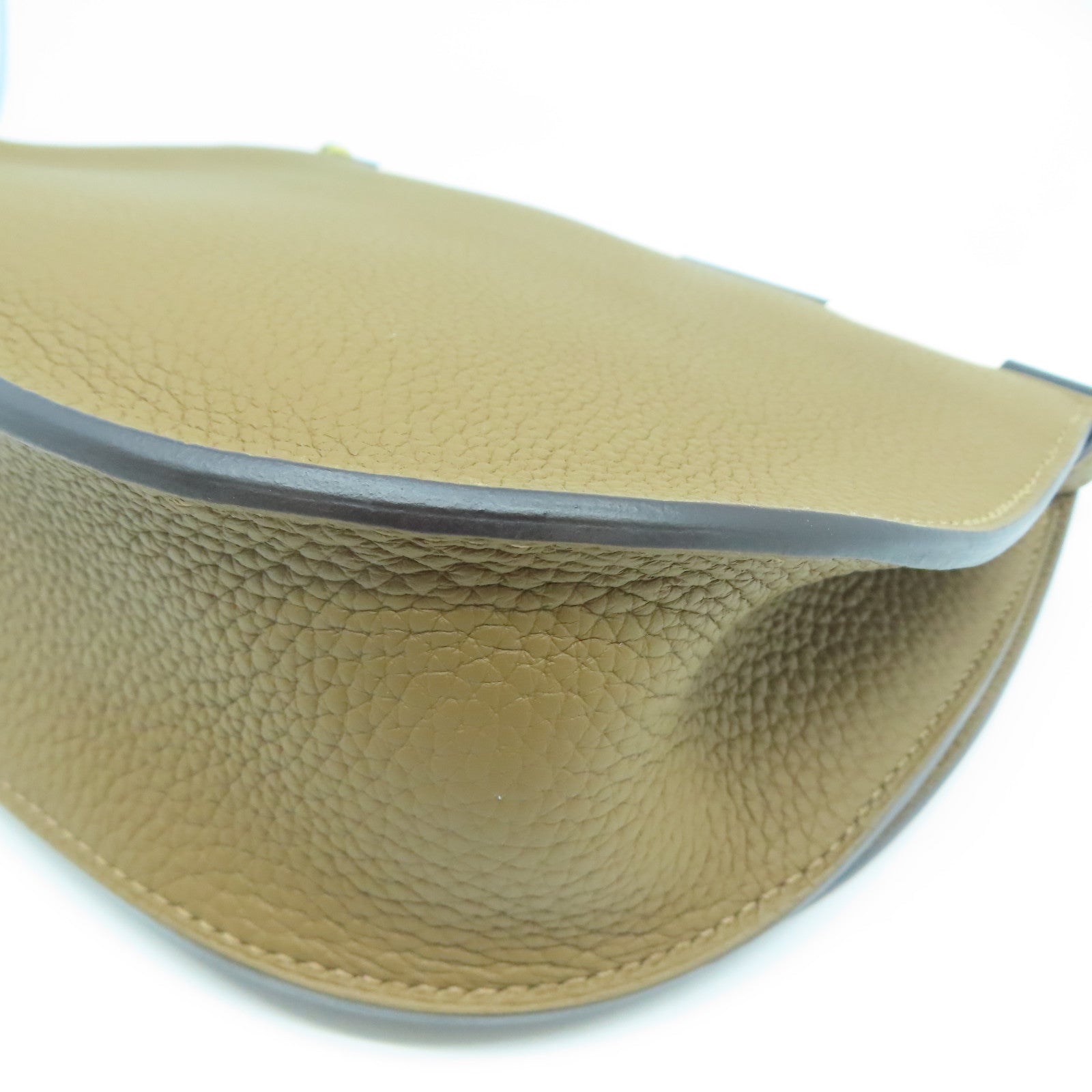 HERMES Taurillon Clemence皮革/Chevre Mysore皮革Sac Saut 25肩背袋啡色/黑色/白色
