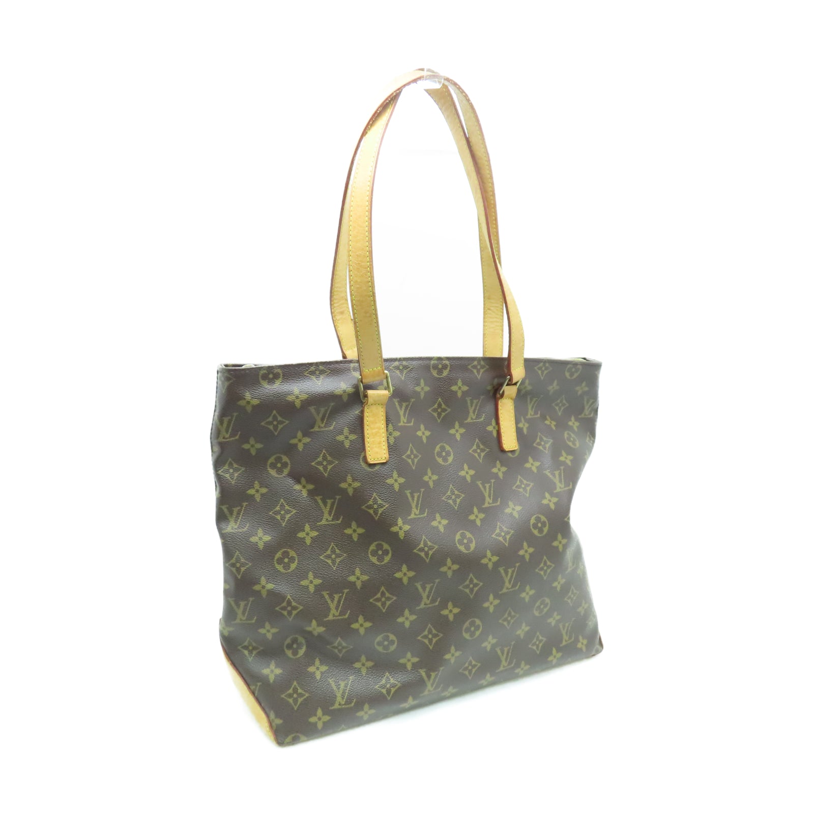 LOUIS VUITTON Monogram Cabas Mezzo金扣手挽袋棕色