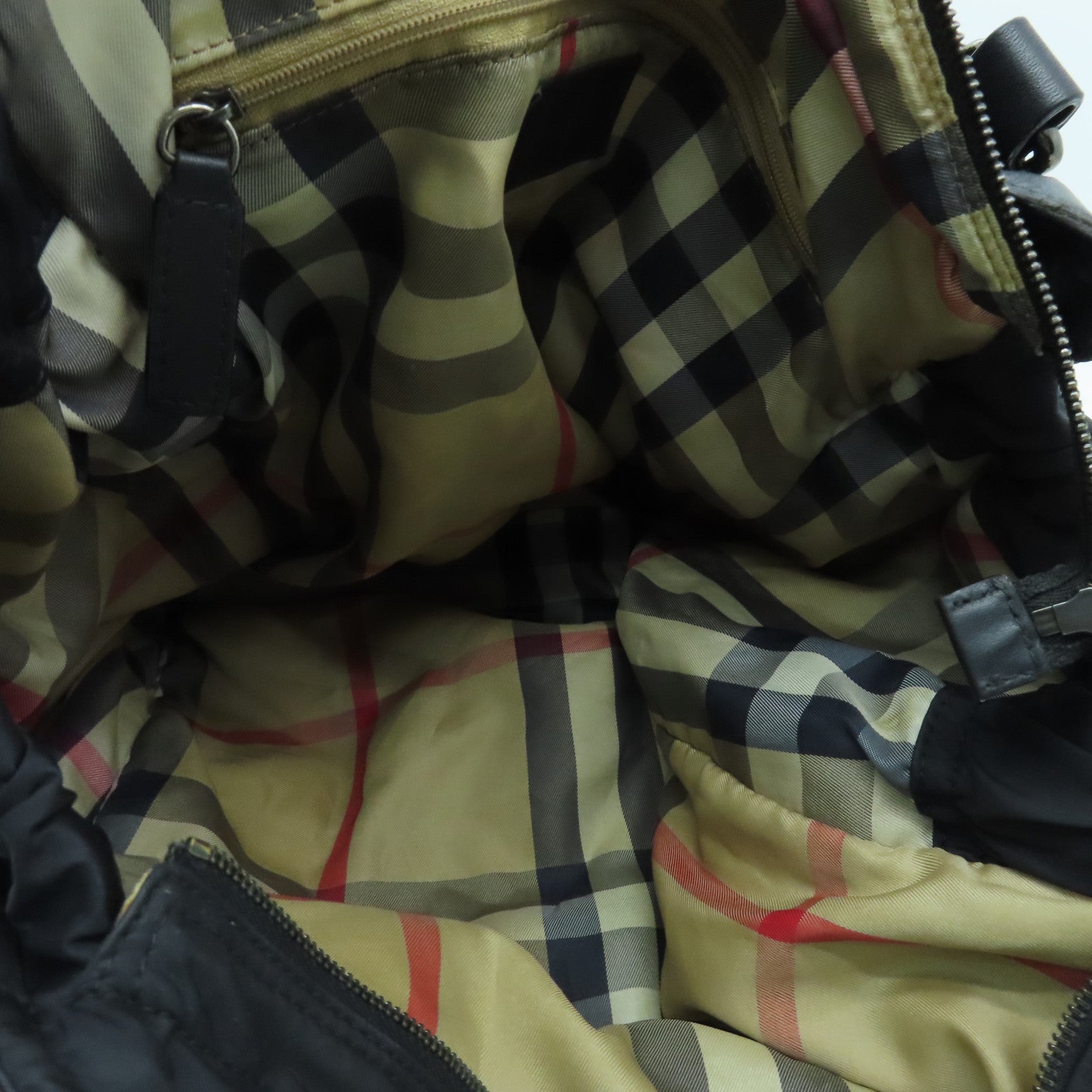 BURBERRY 尼龙Tote Bag黑扣手挽肩背两用袋黑色