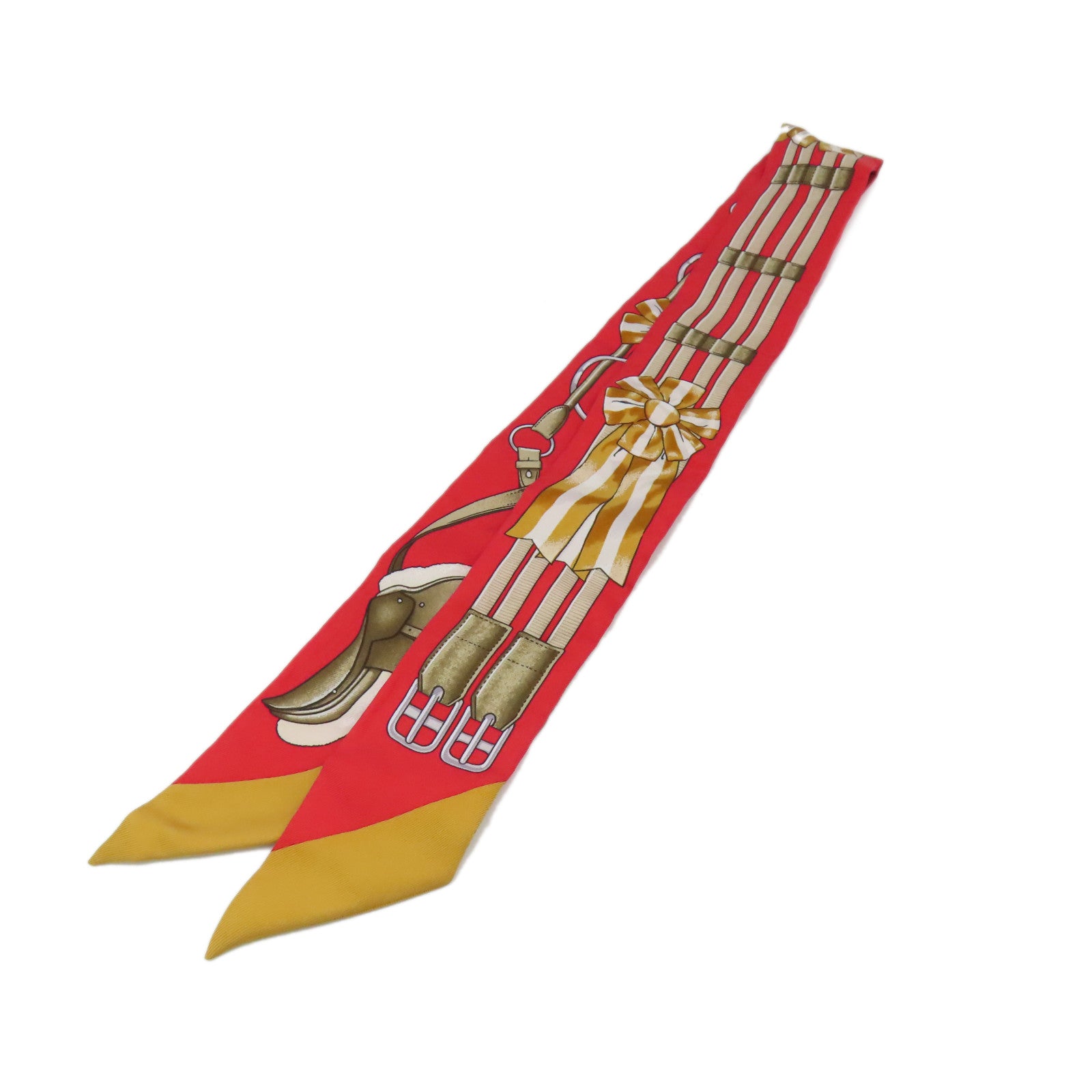 HERMES 【激減優惠】絲質Twilly Scarf絲巾紅色