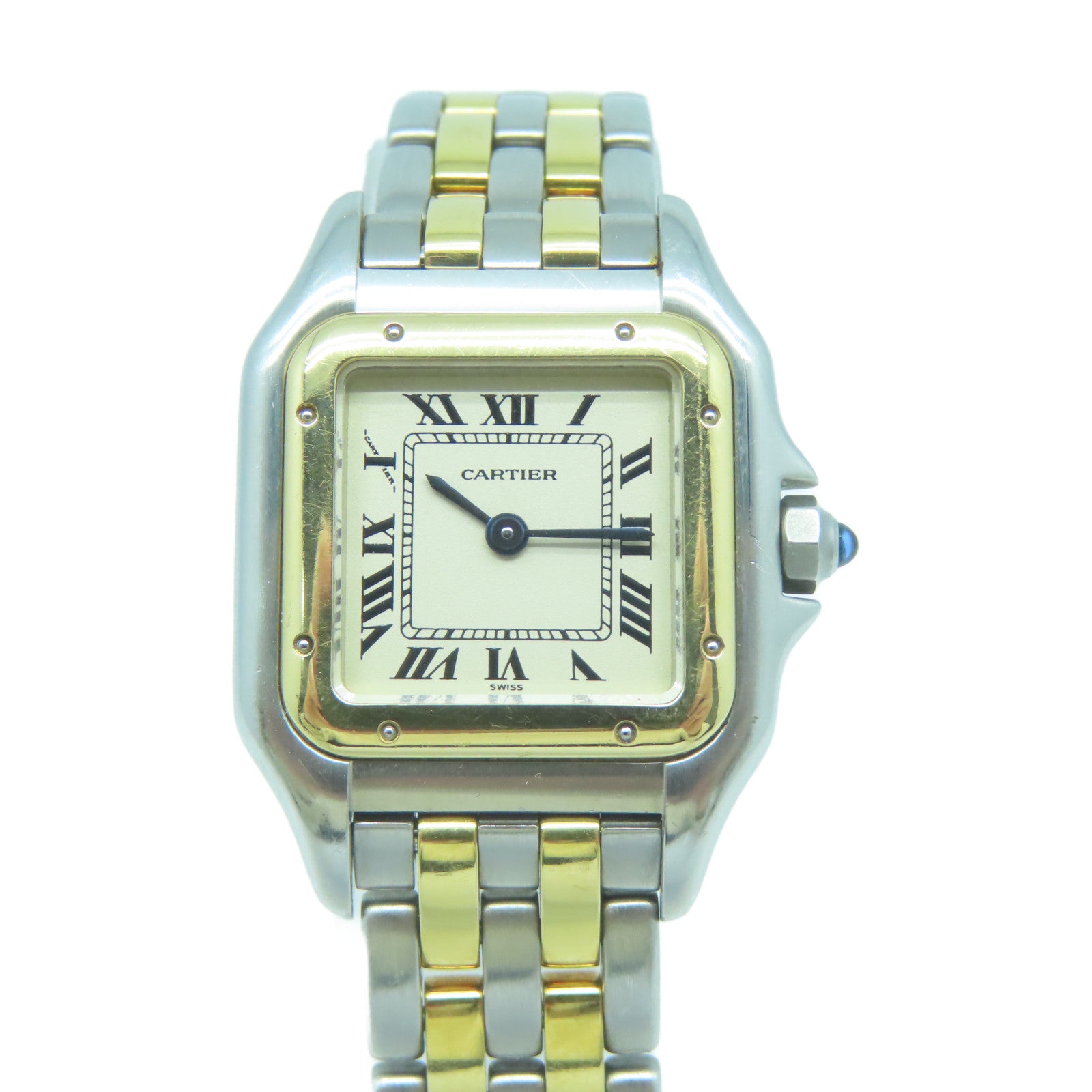 CARTIER 18K黃金/不鏽鋼Panthere de Cartier手錶米色#13.5cm