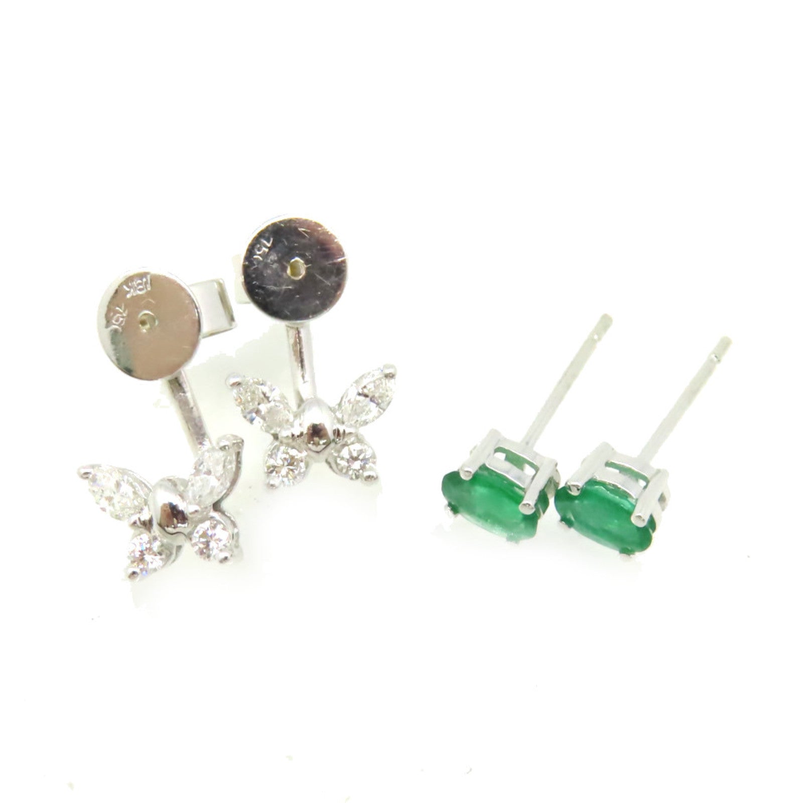 JEWELRY 【激減優惠】18K白金Emerald Earrings綠寶石耳環