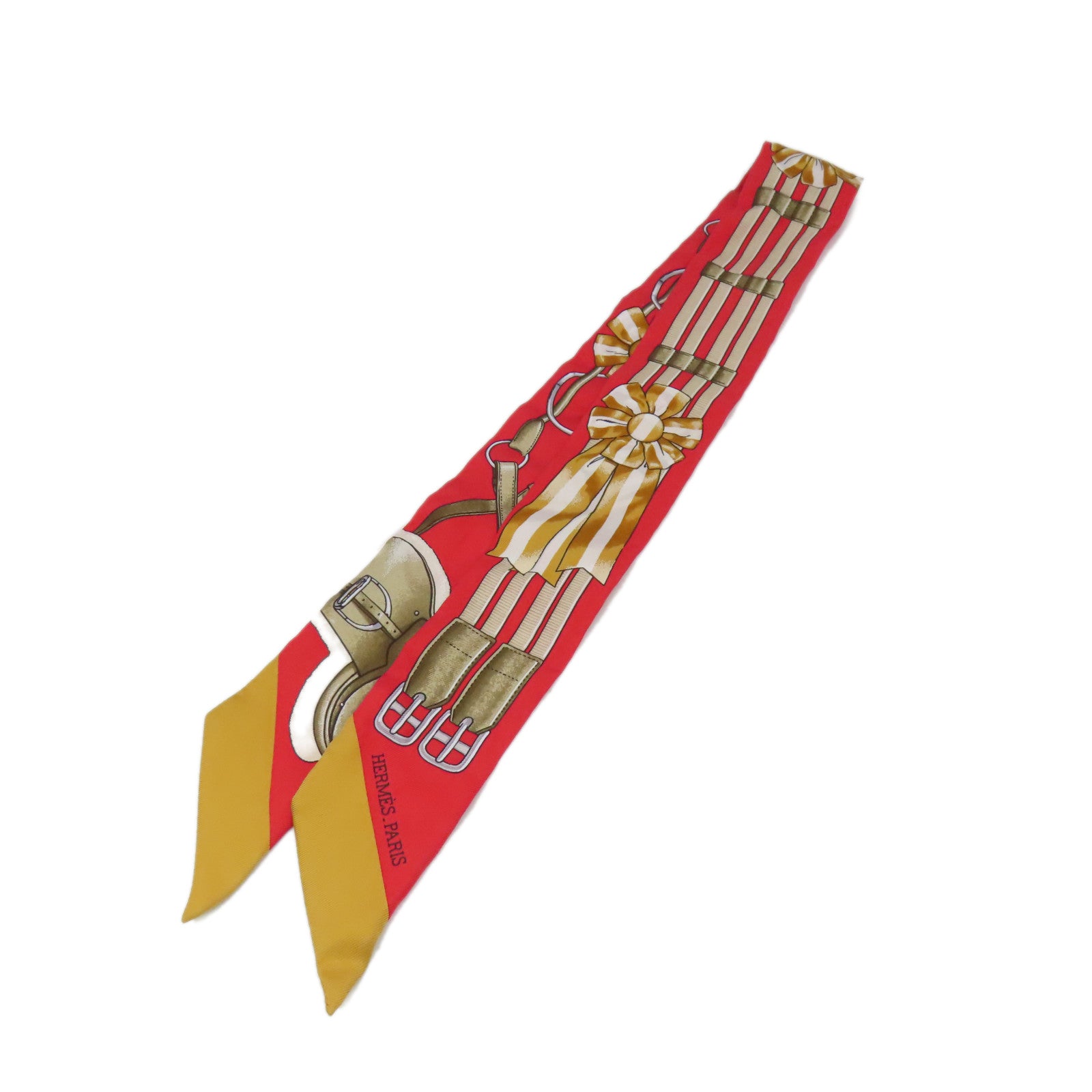 HERMES 【激減優惠】絲質Twilly Scarf絲巾紅色