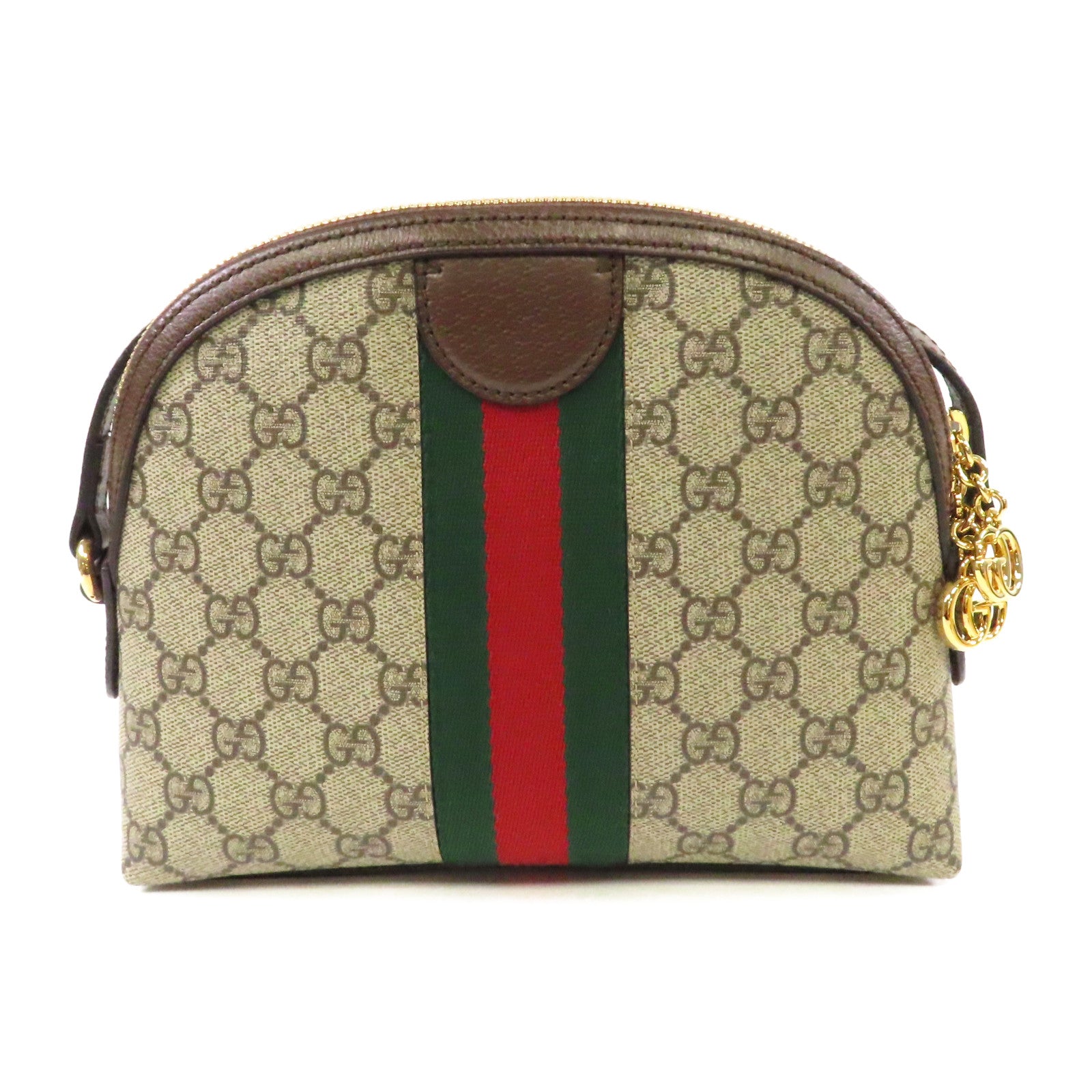 GUCCI 塗層帆布Ophidia GG金扣肩背袋啡色