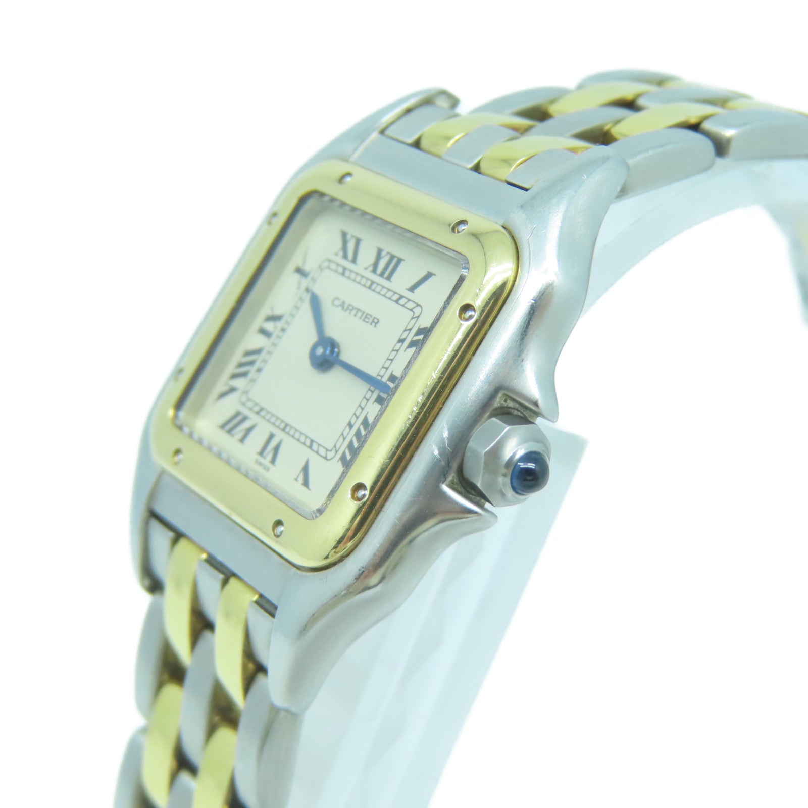 CARTIER 18K黃金/不鏽鋼Panthere de Cartier手錶米色#13.5cm