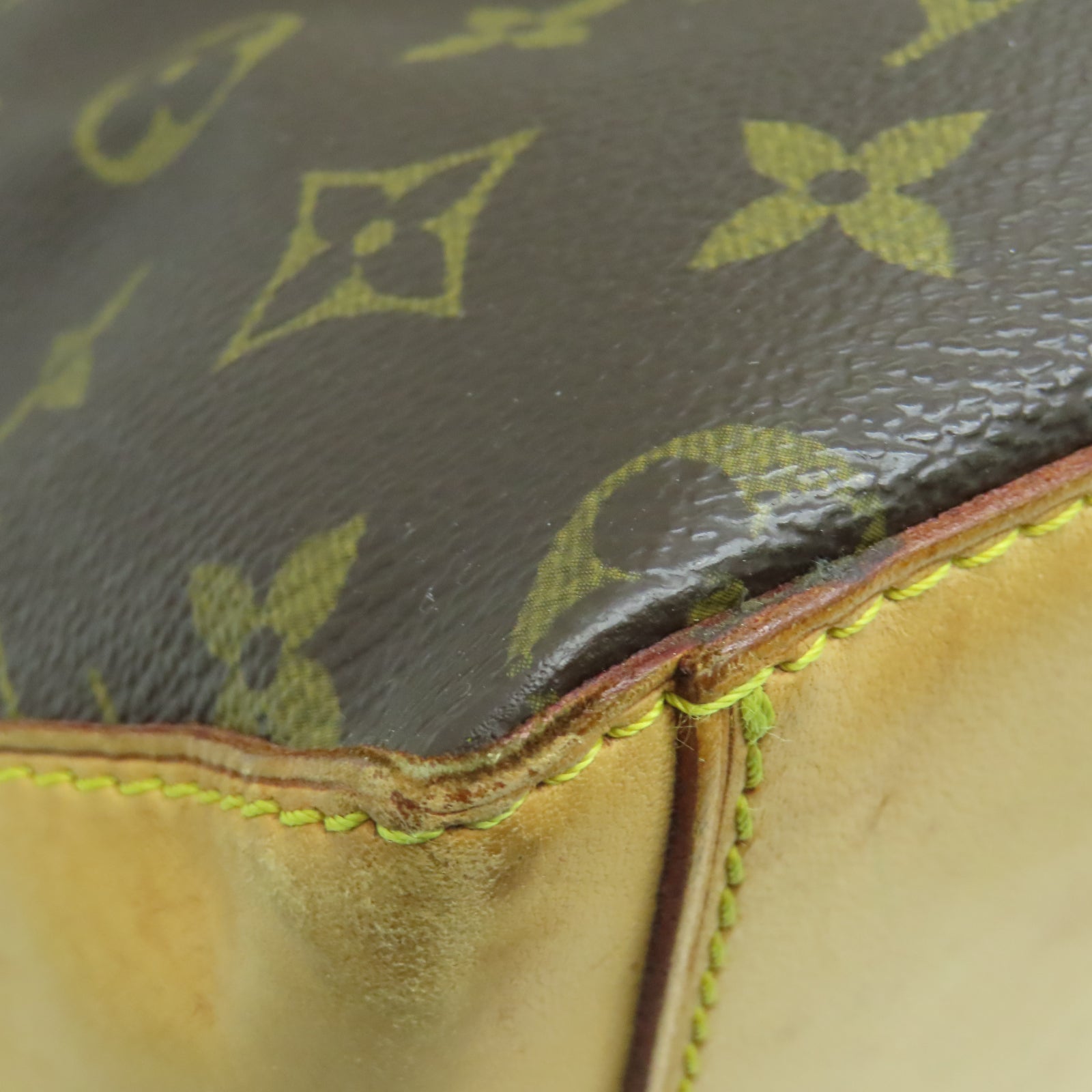 LOUIS VUITTON Monogram Cabas Mezzo金扣手挽袋棕色
