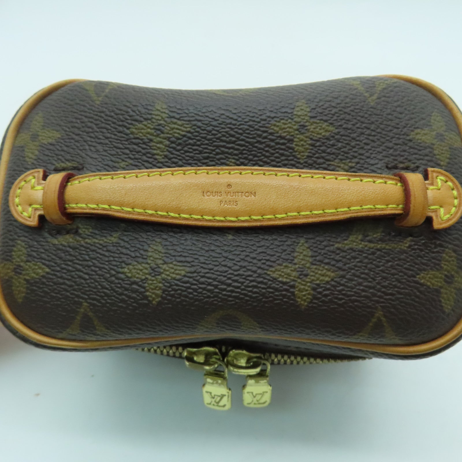 LOUIS VUITTON Monogram Nice Nano金扣化妝袋啡色