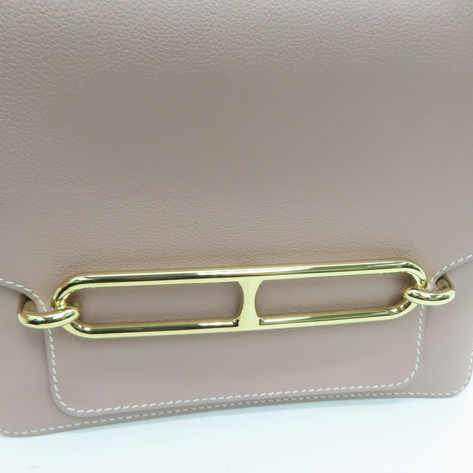 HERMES Evercolor皮革Roulis 23金扣肩背袋Glycine褐色