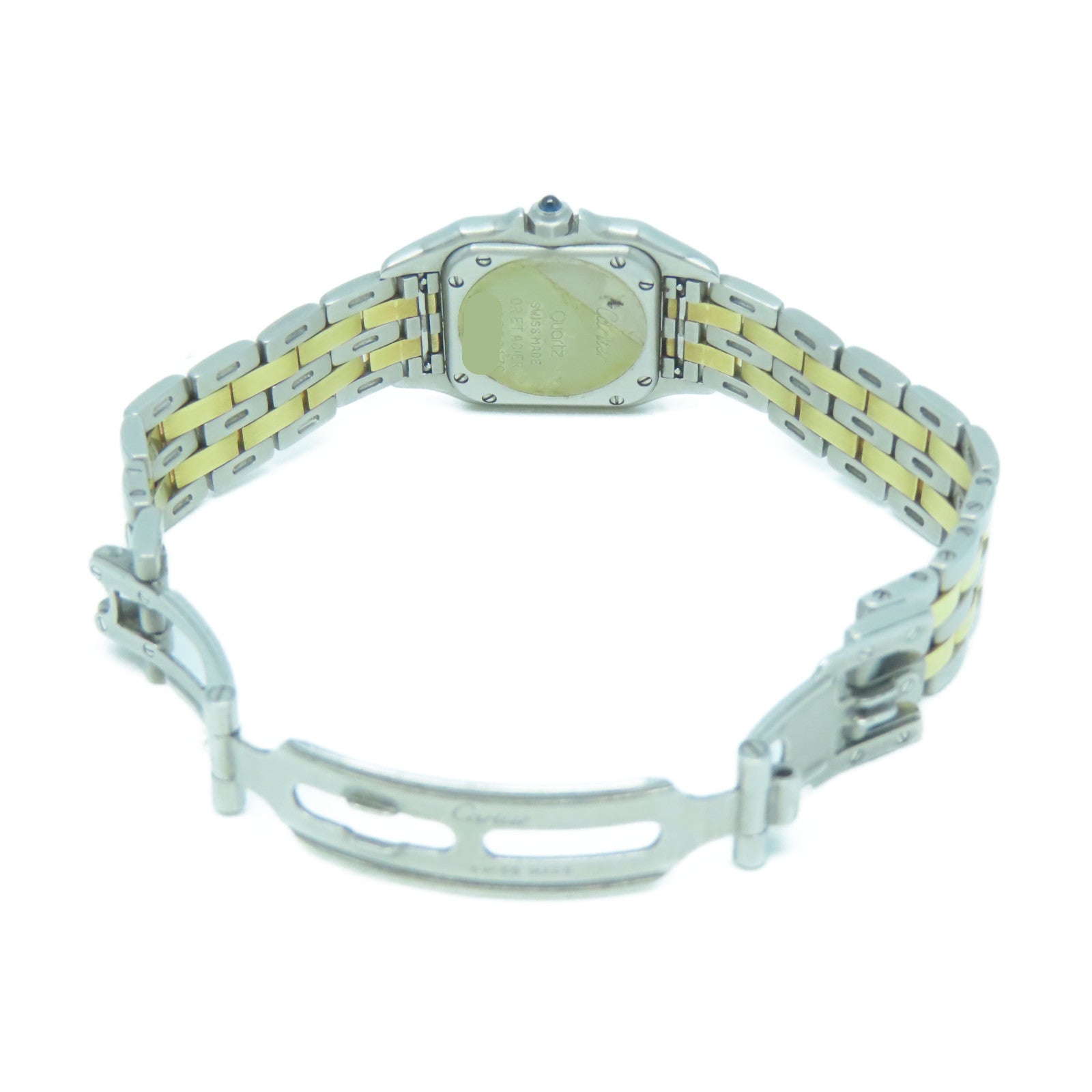 CARTIER 18K黃金/不鏽鋼Panthere de Cartier手錶米色#13.5cm