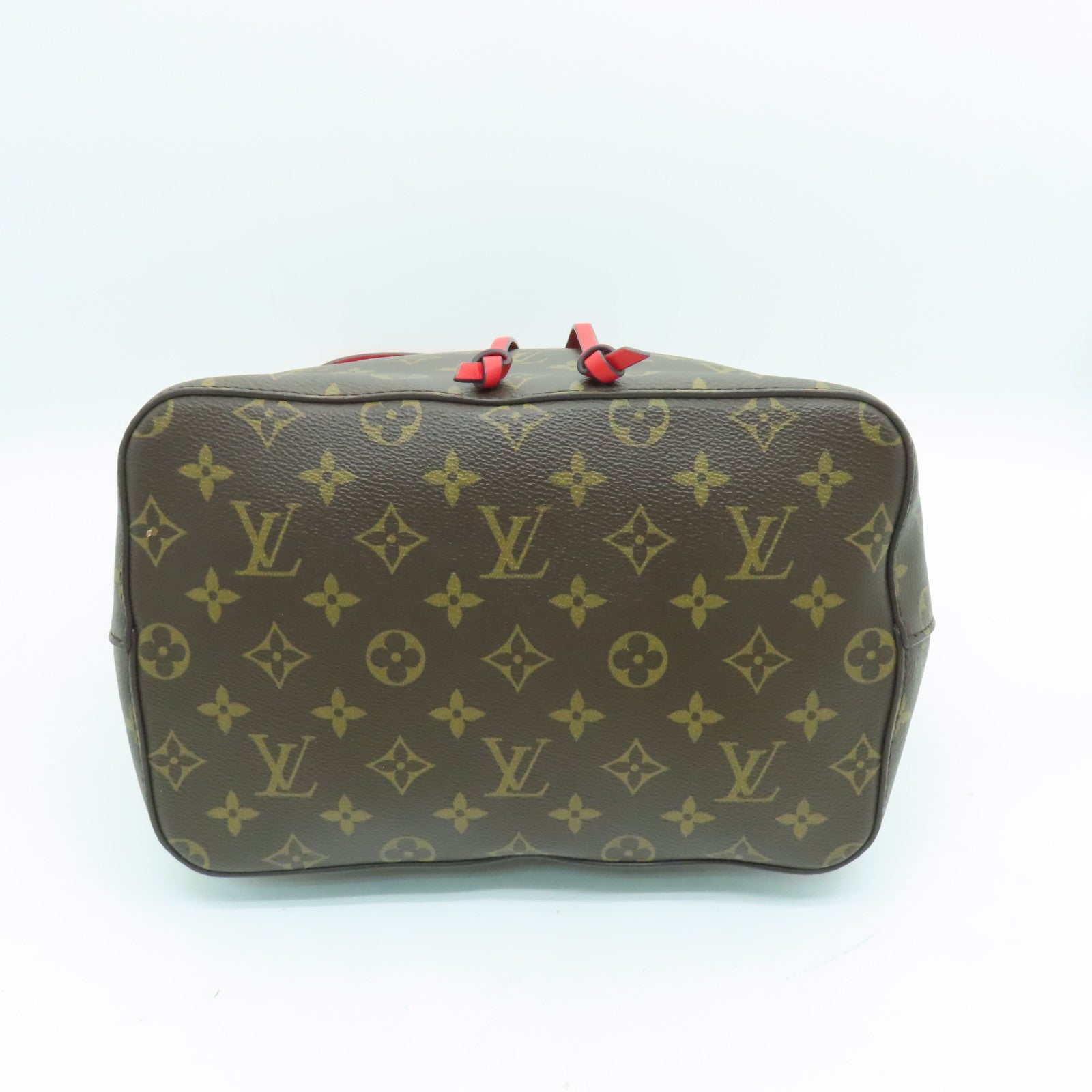 LOUIS VUITTON Monogram Neo Noe MM金扣肩背袋啡色/紅色
