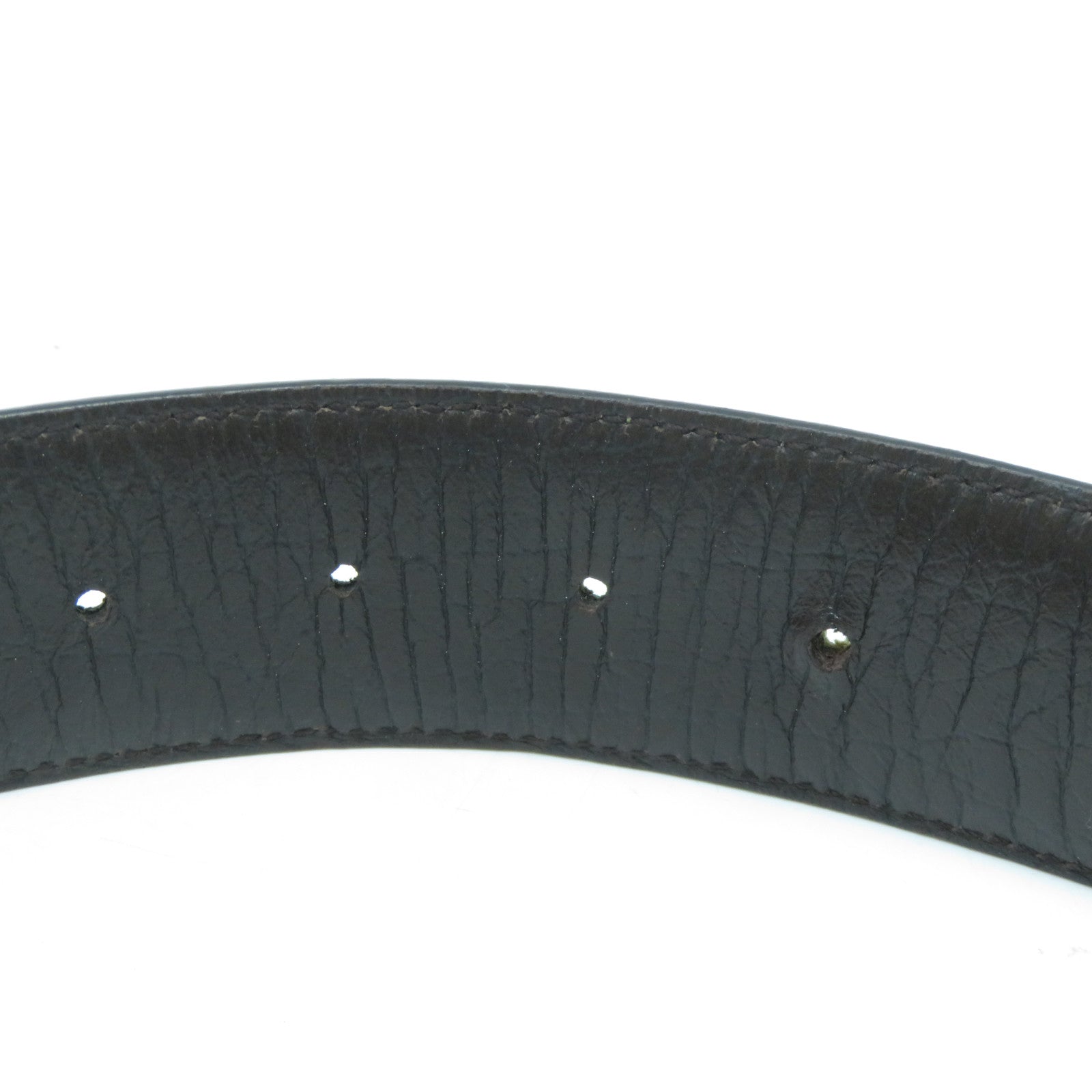 GUCCI 皮革Belt銀扣皮帶米色/啡色