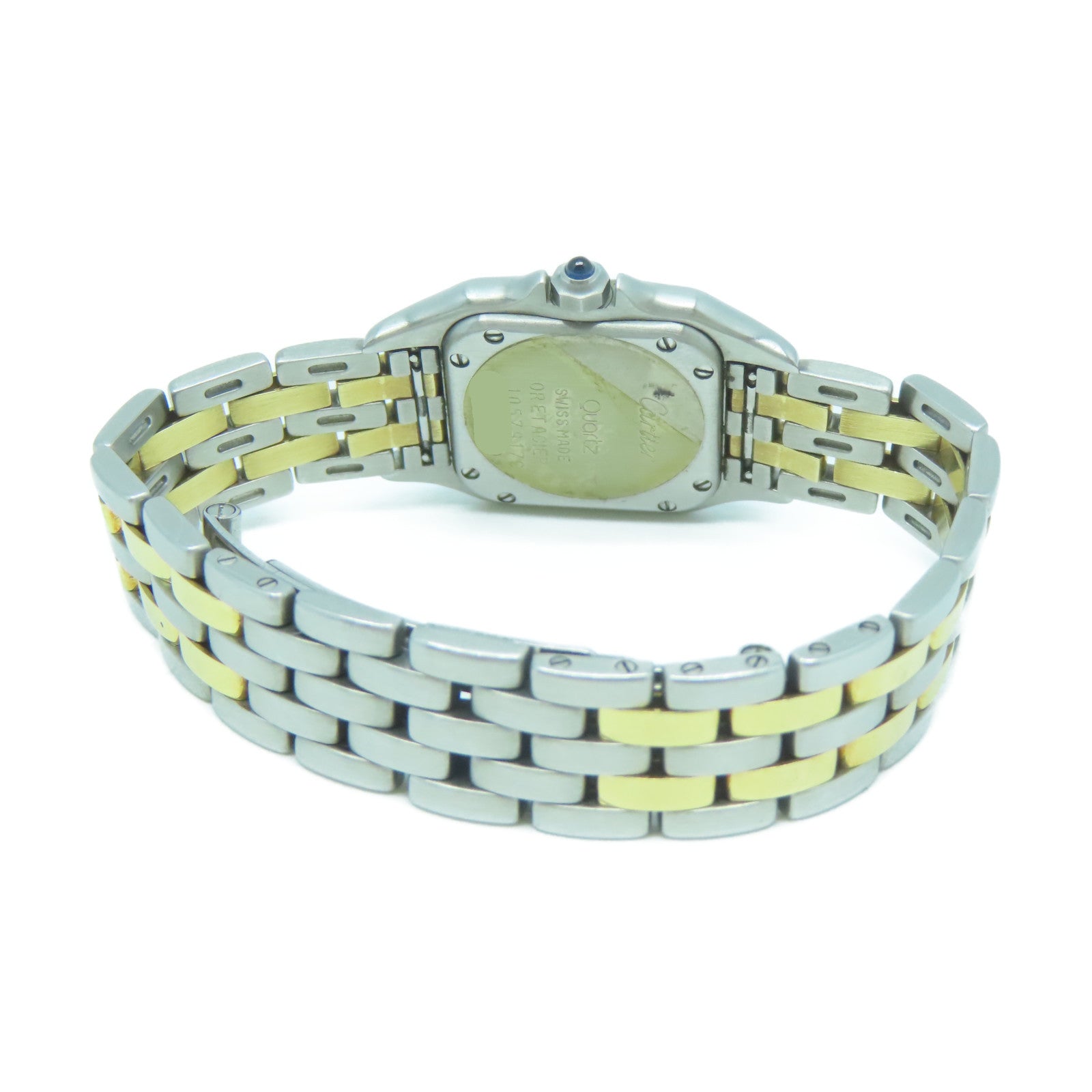 CARTIER 18K黃金/不鏽鋼Panthere de Cartier手錶米色#13.5cm