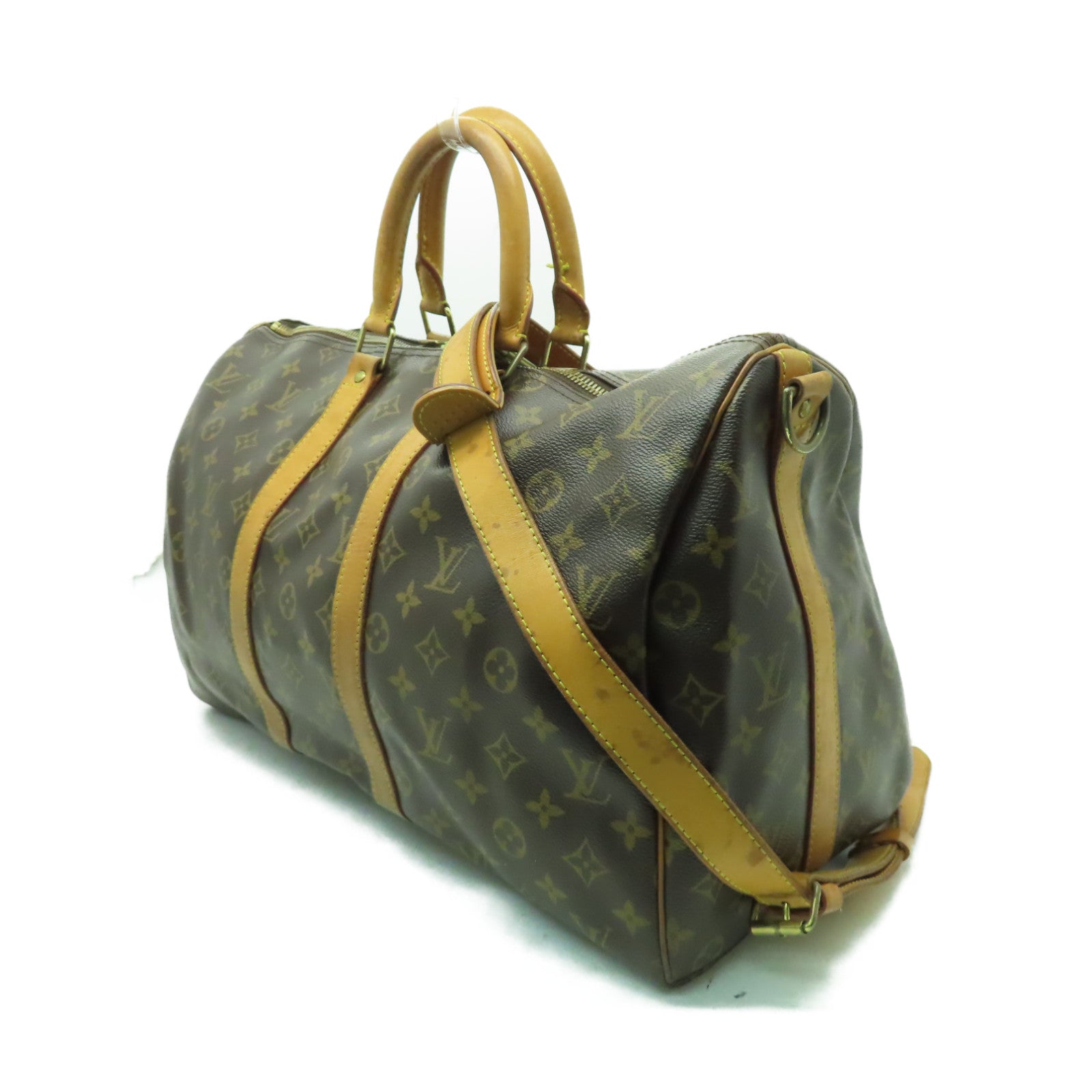 LOUIS VUITTON 【激減優惠】Monogram Keepall 45 Bandouliere金扣波士頓包棕色