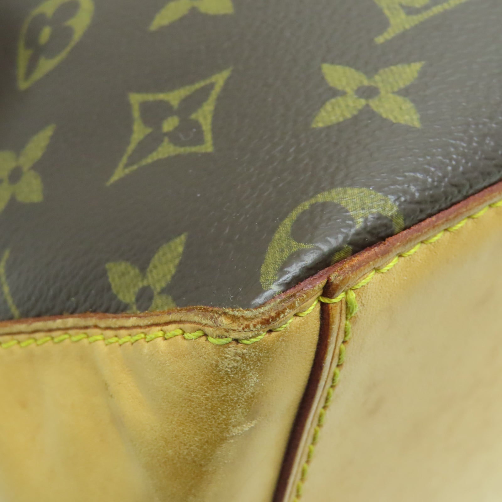 LOUIS VUITTON Monogram Cabas Mezzo金扣手挽袋棕色