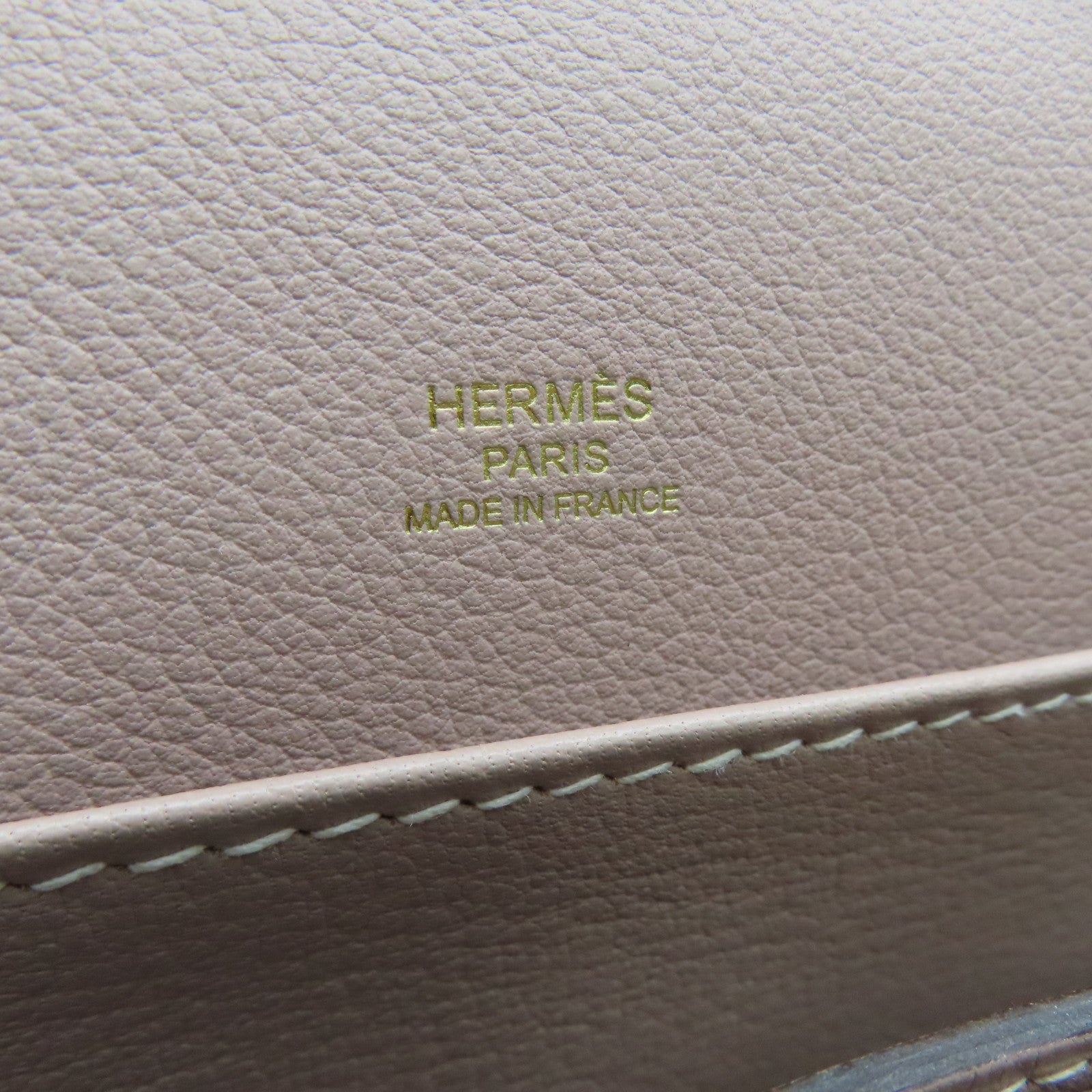 HERMES Evercolor皮革Roulis 23金扣肩背袋Glycine褐色