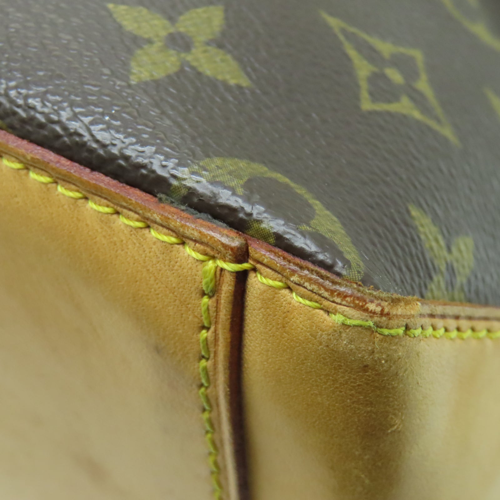 LOUIS VUITTON Monogram Cabas Mezzo金扣手挽袋棕色