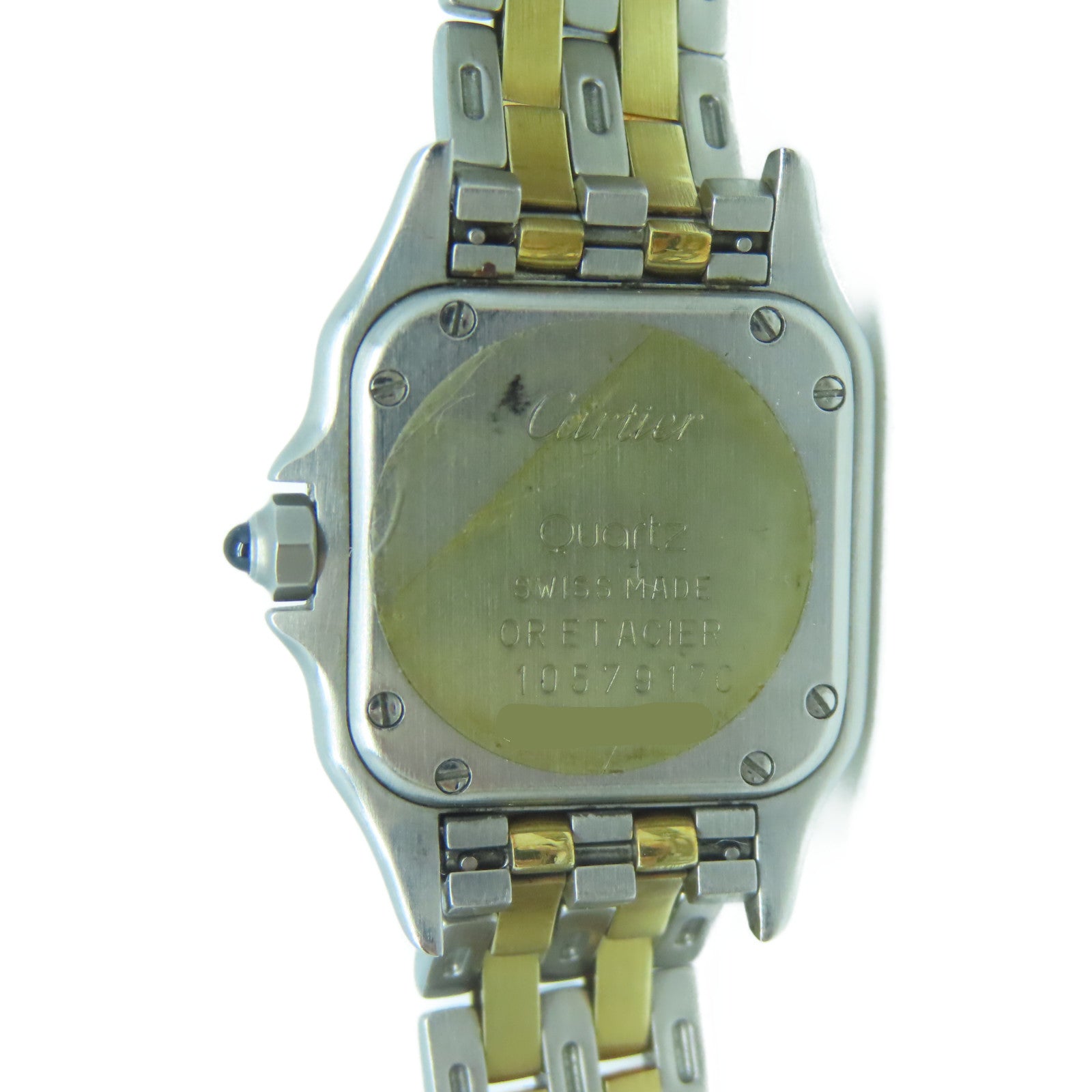 CARTIER 18K黃金/不鏽鋼Panthere de Cartier手錶米色#13.5cm