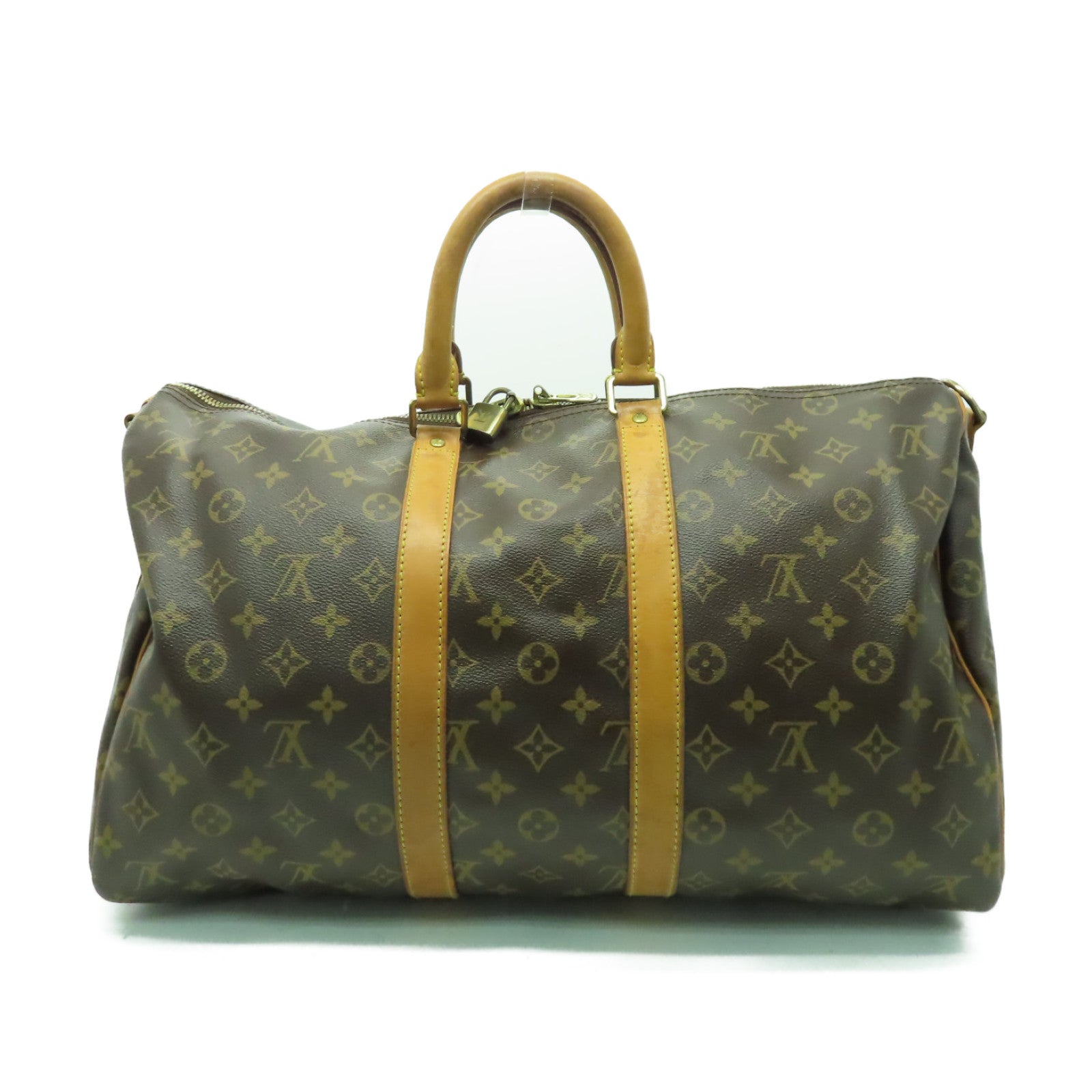 LOUIS VUITTON 【激減優惠】Monogram Keepall 45 Bandouliere金扣波士頓包棕色
